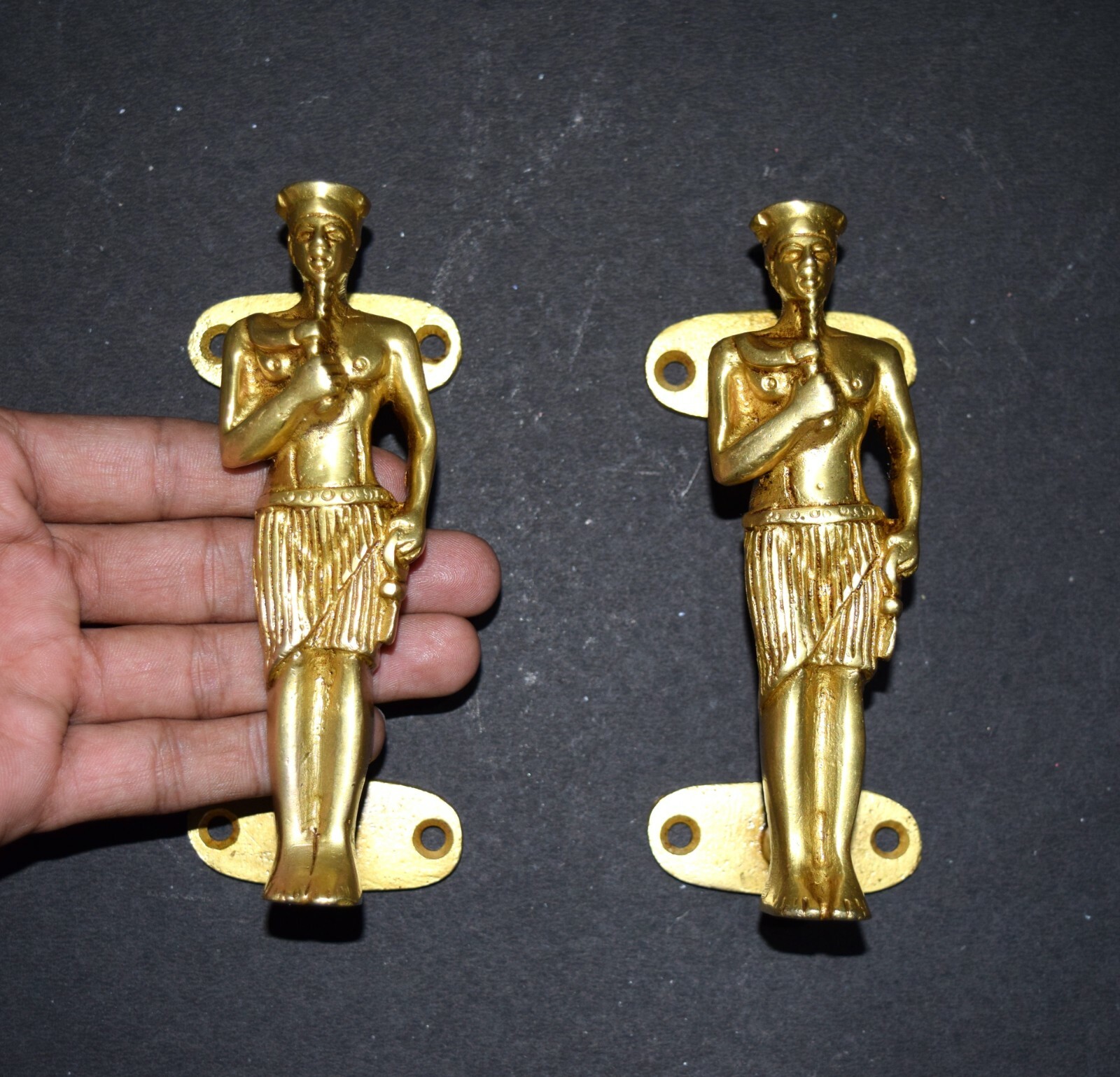 Brass Egypt Man Handle Pair King Door Pull Imperial Style Cabinet Handle EK699