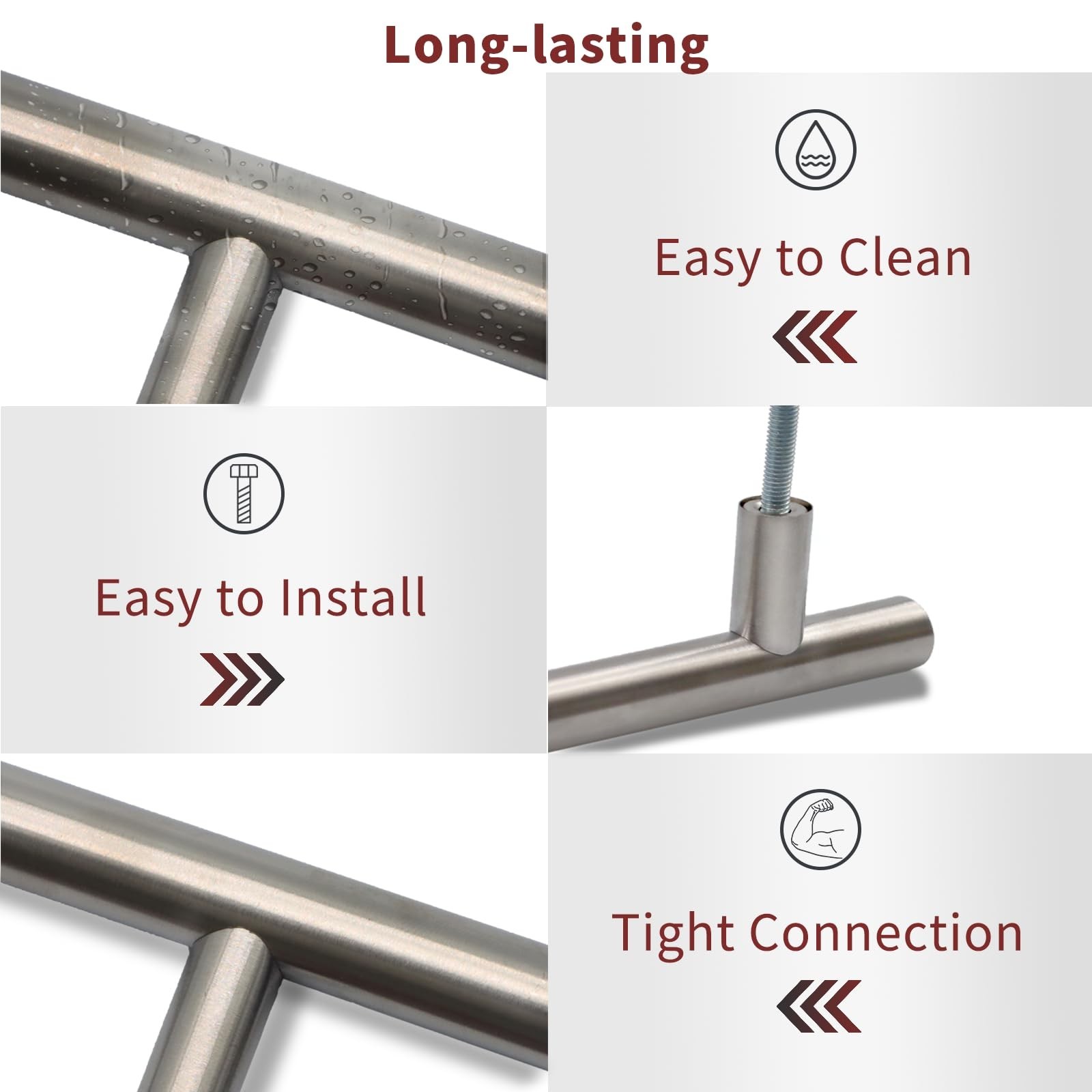 10 Pack 5 Inch Hole Center Cabinet Pulls Handles, Silver Kitchen Cabinet Pull…