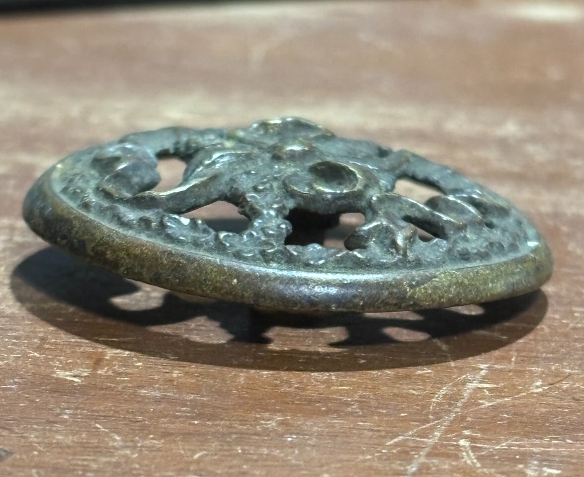 3 Vintage Ornate Round Cabinet Knob Drawer Pulls 2 inch Diameter
