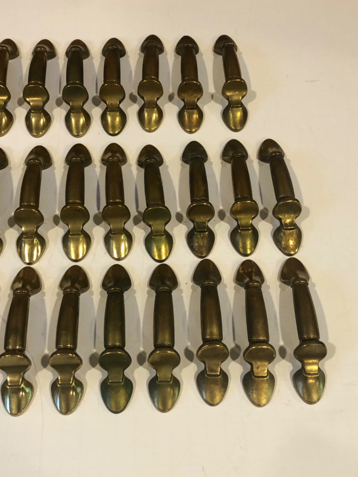 Vintage Brass Drawer Pulls Handles Knobs Cabinet Lot of 35