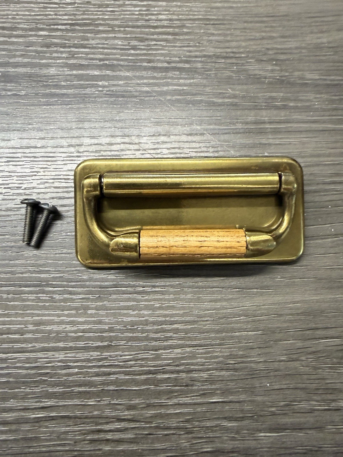 Original KBC Drexel Woodbriar Drawer Pull Oak Rectangle Brass Vintage Dresser(89