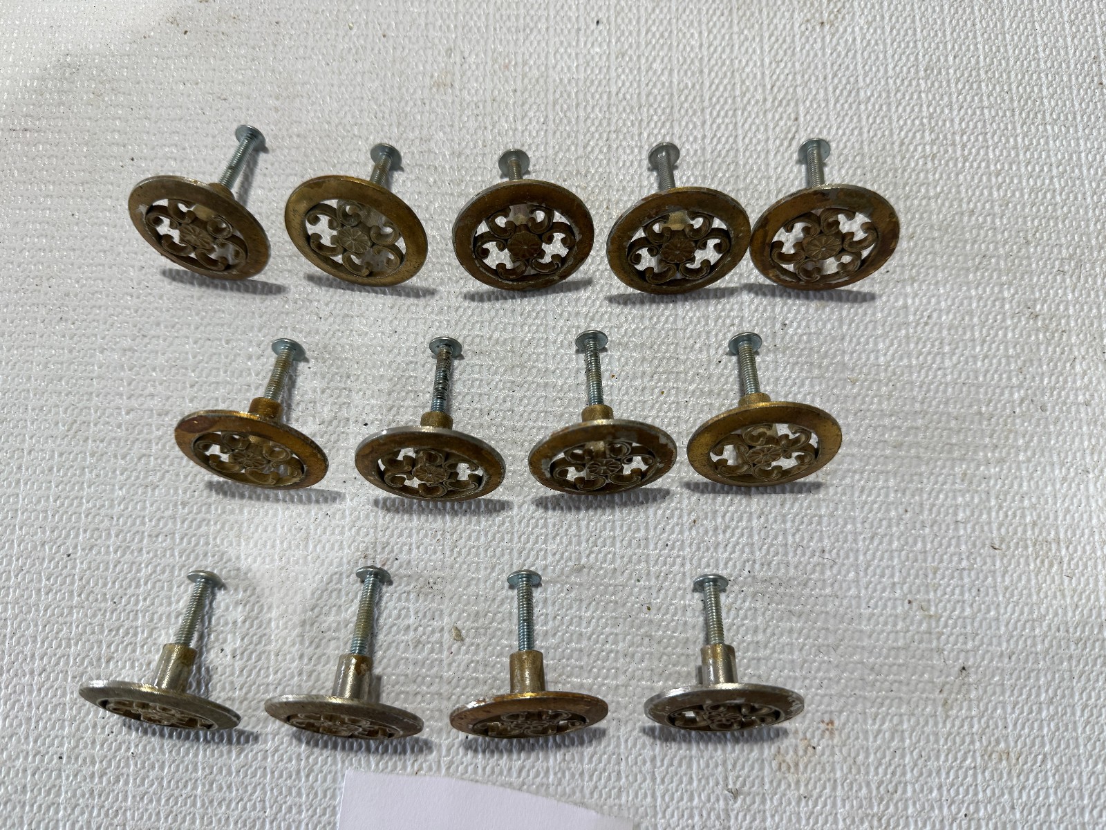 13 piece Vintage Allison Brand Cabinet Knobs Ornate Spanish Style Hardware 315