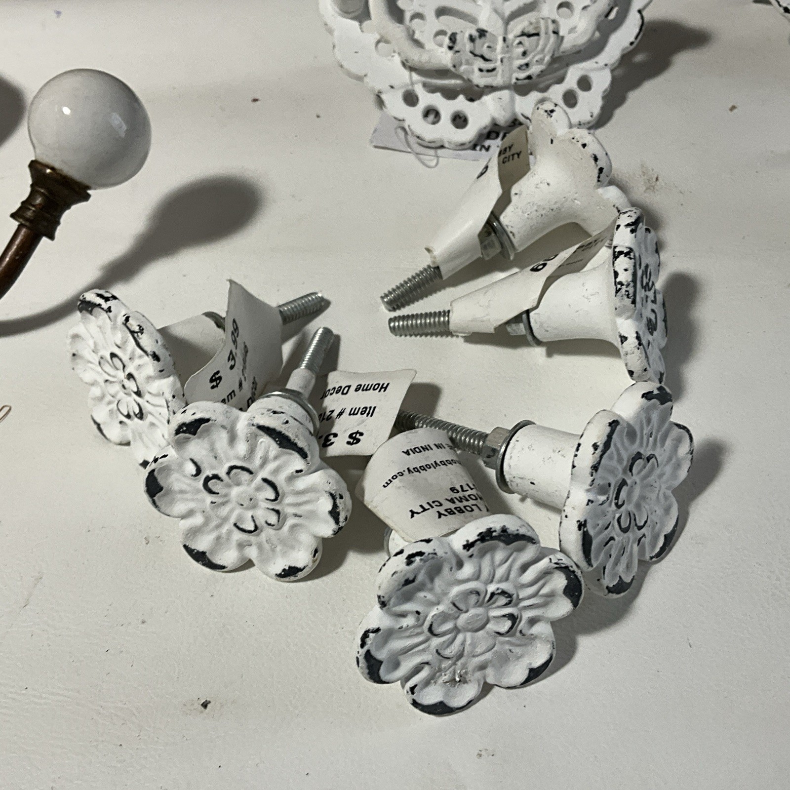 drawer pulls and knobs art deco Butterflies Knobs Lot White 11 Pieces Total Lot