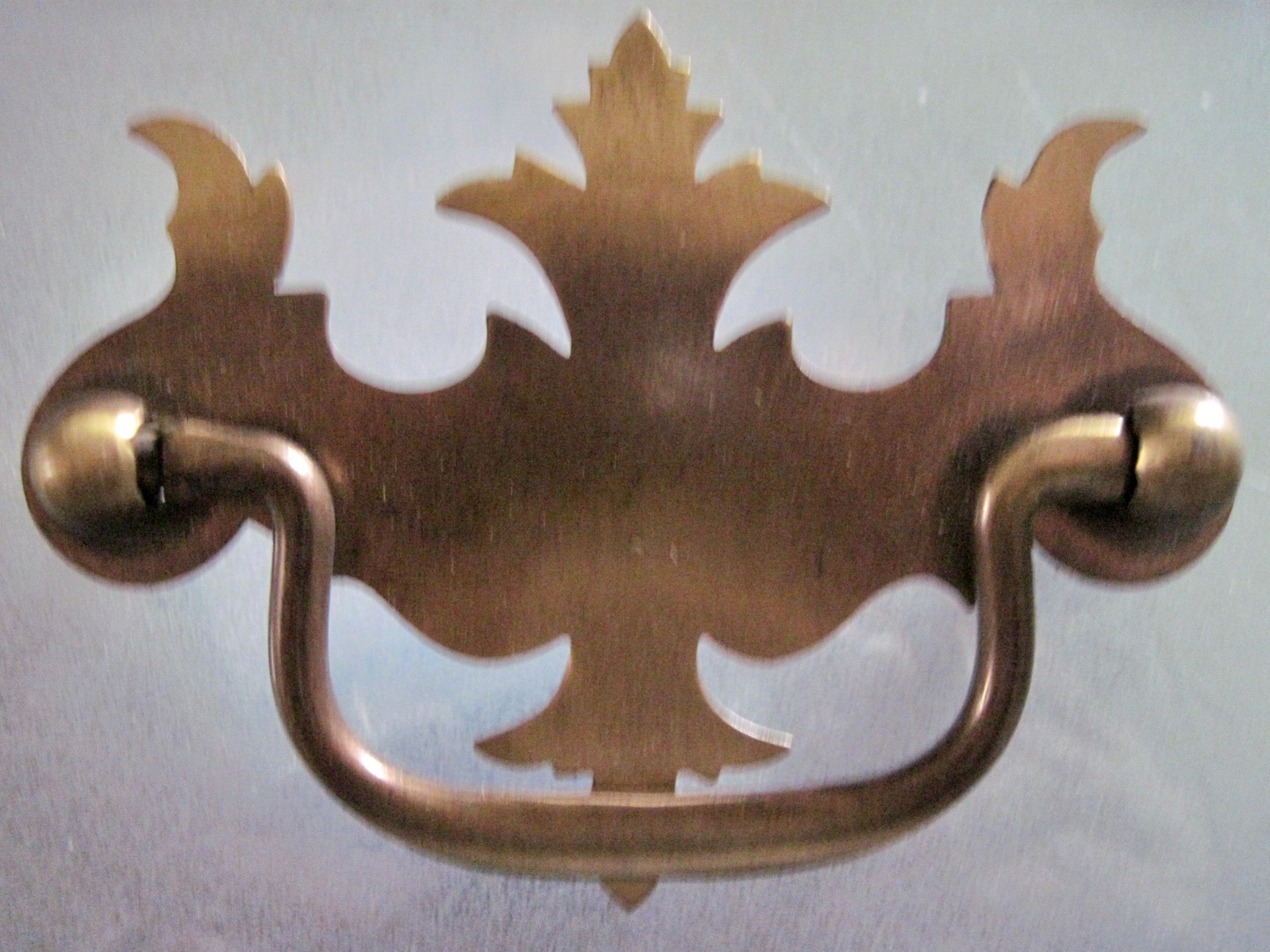 Vintage Brass Drawer Handles Hardware 3” Centers Set of 10 Batwing Chippendale