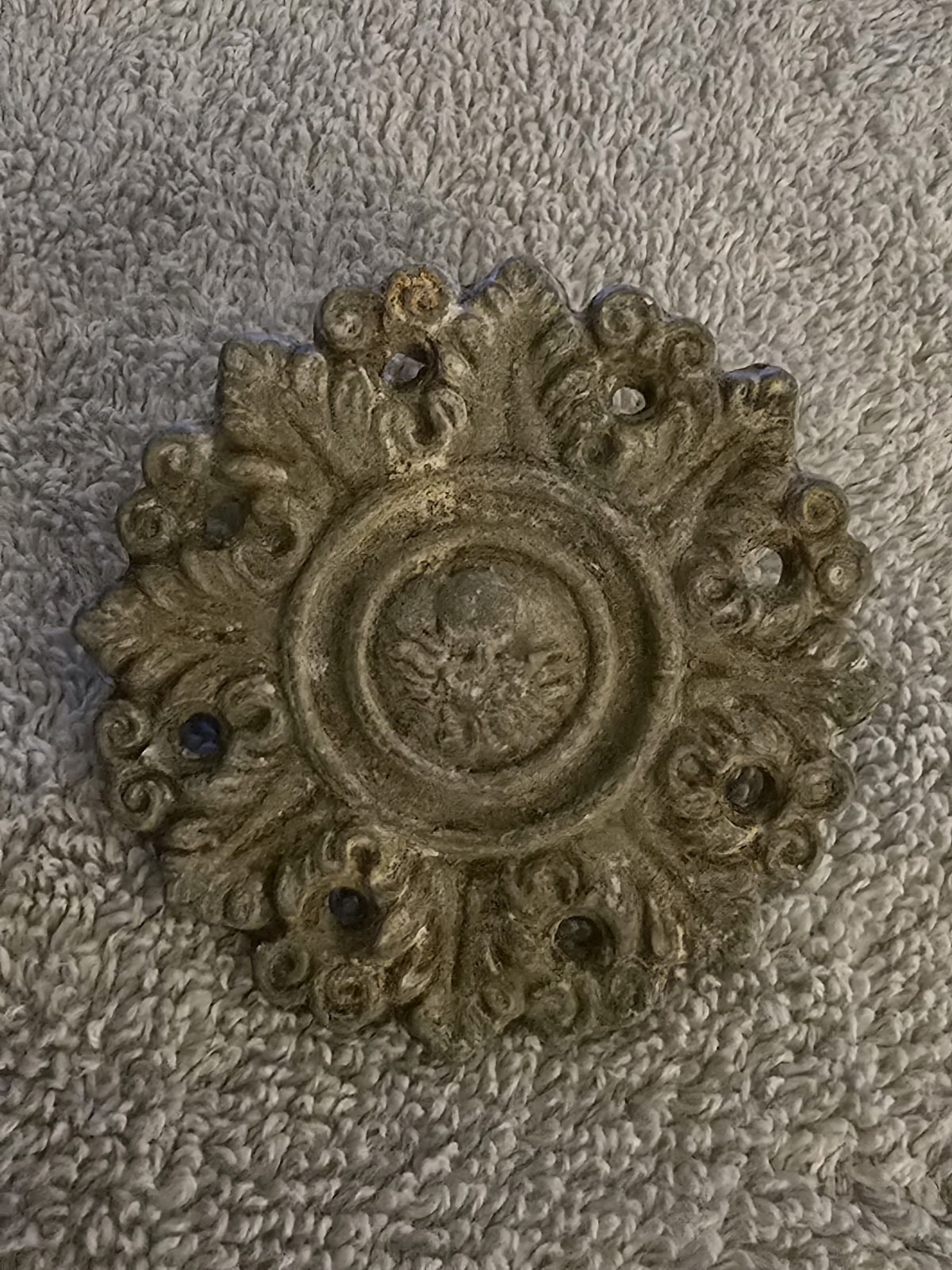 Vintage Metal MCM Round Ornate Victorian Door Drawer Pulls~Set 5