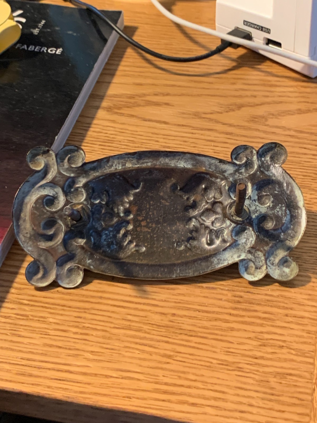 c1880-1900 Antique Six stamped Brass Drawer Pulls 3″ Bore