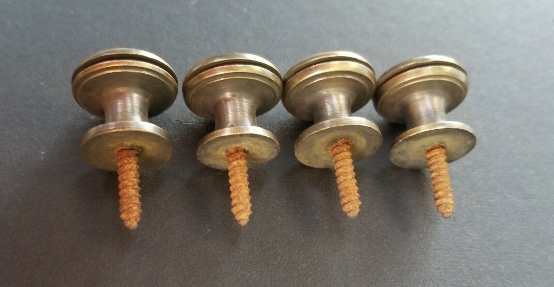4 Solid Brass Stacking Barrister Bookcase 5/8″dia Knobs drawer Pulls #K26