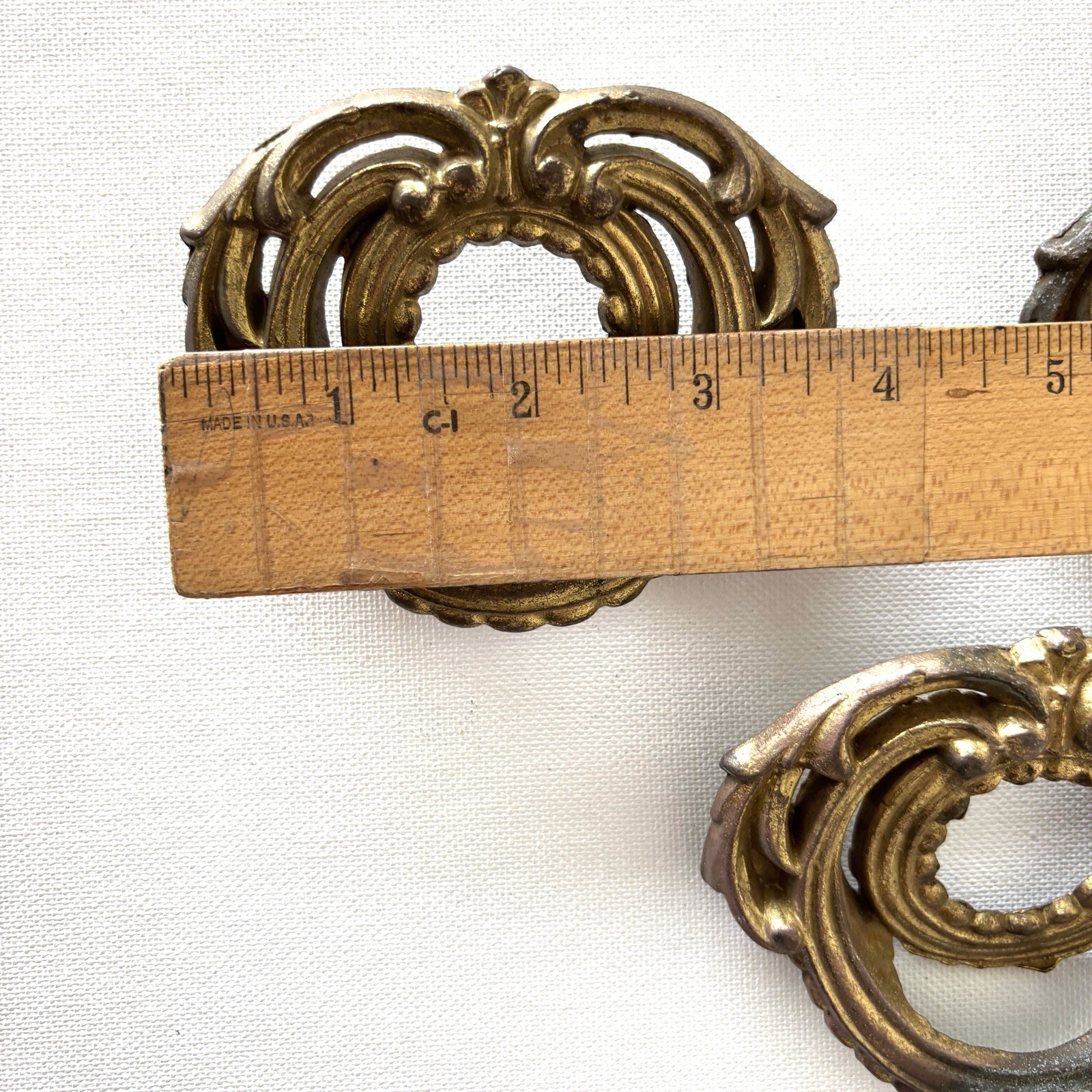 antique drawer pulls ornate 1800’s Victorian furniture door handle hardware 3″