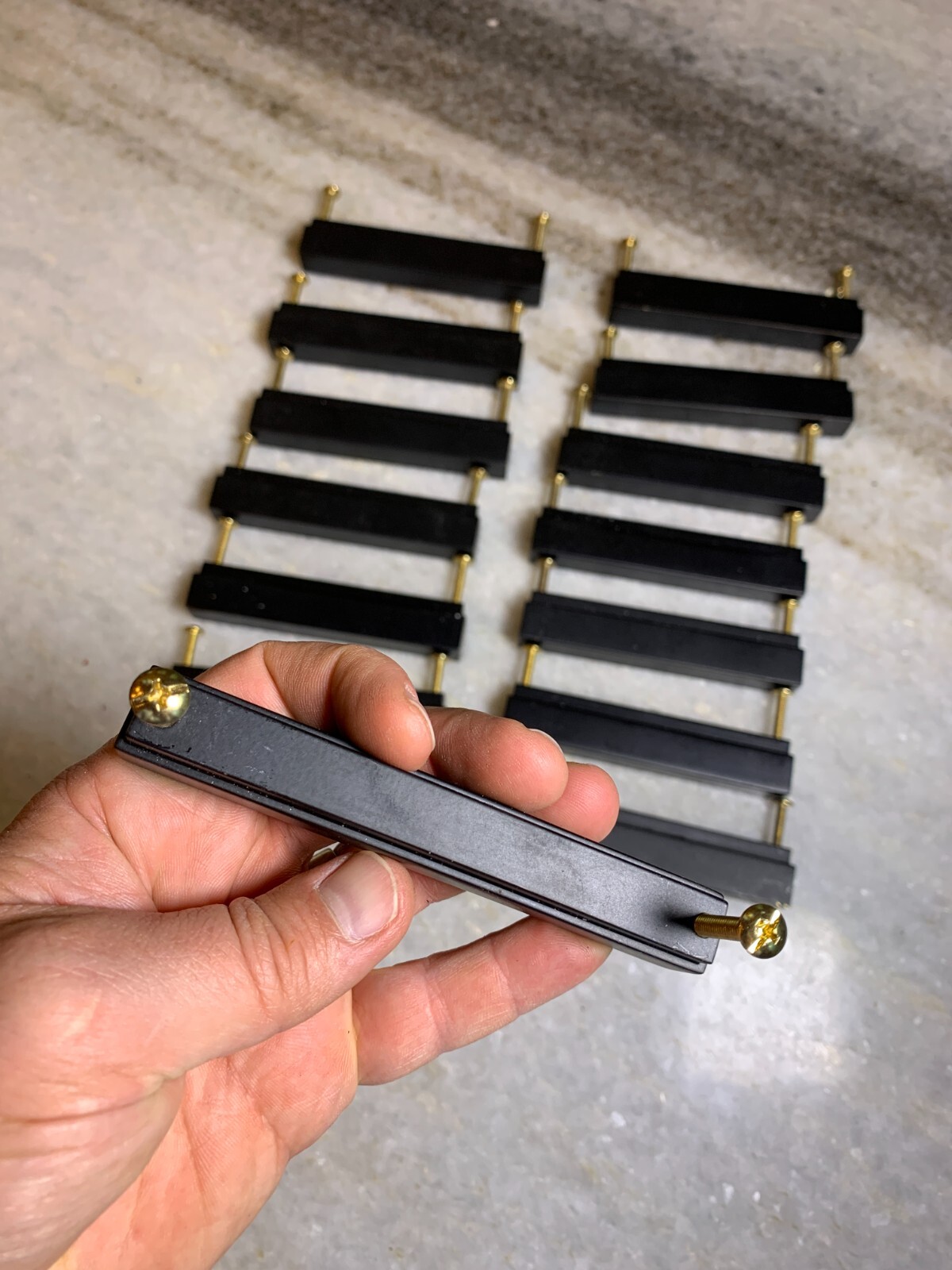 14 Heavy Duty Solid Brass Black Square Rectangle Rectangular Bar Knobs Pulls