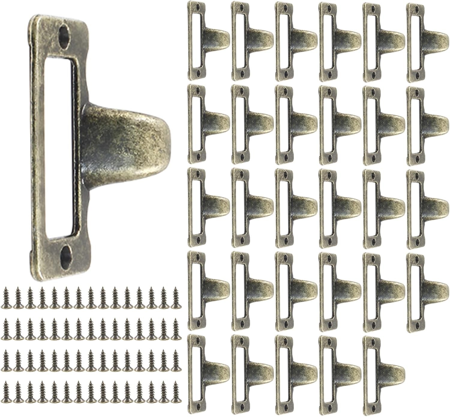 30pcs Card Catalog Drawer Pulls, Antique Bronze File Label Card Holder Pull H…