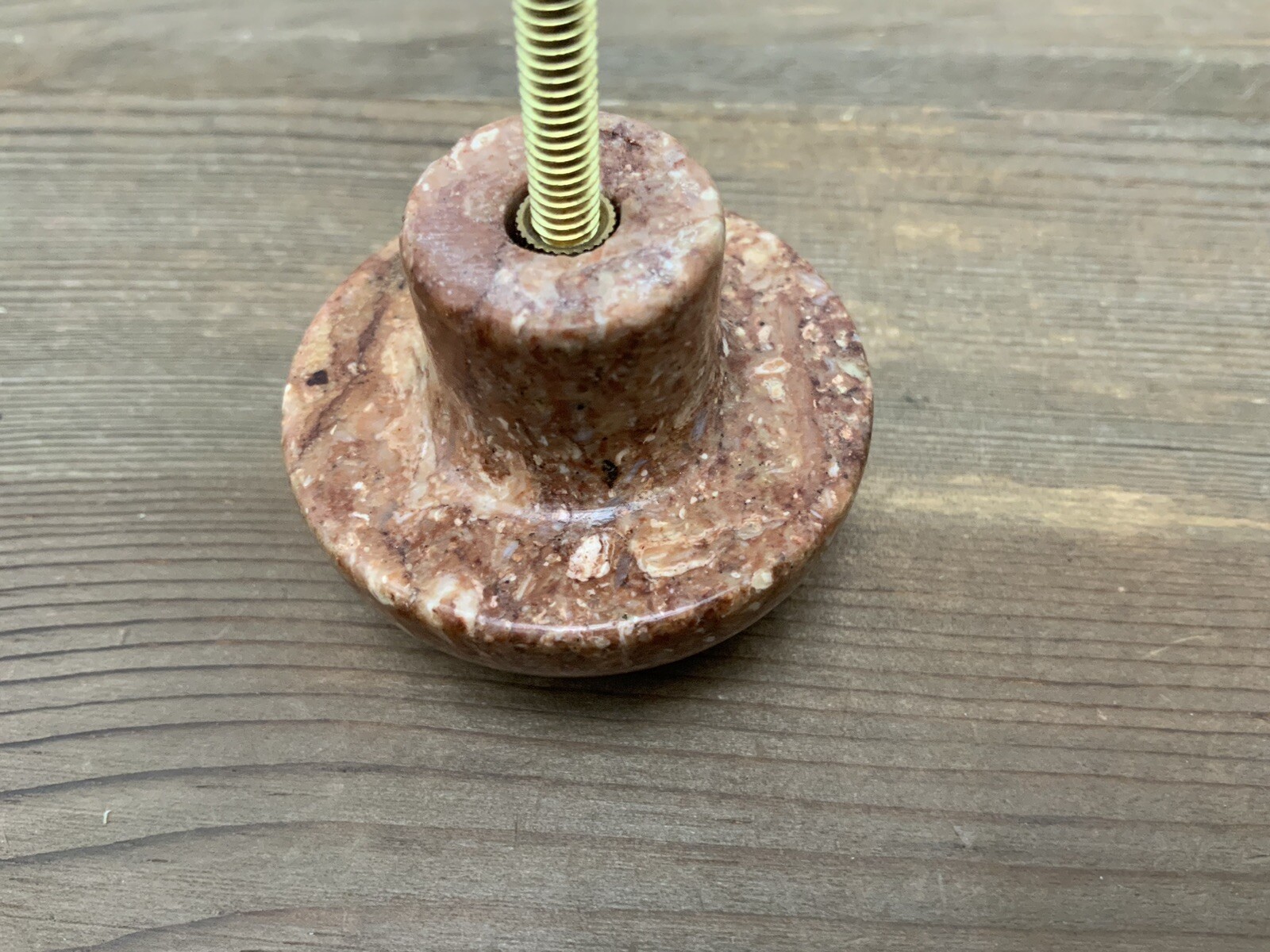 (5) Mushroom Shaped Red Marble Knobs Pulls with Screws Beautiful, Excellent
