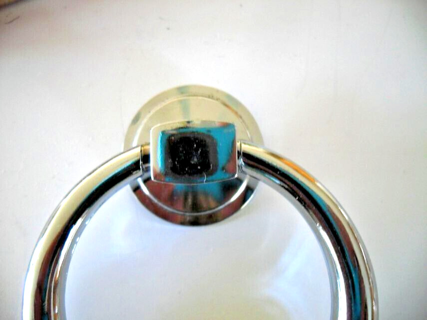 Vintage Nos 2-7/16″ Chrome Drawer Drop Ring Pull Cabinet Handle National Lock
