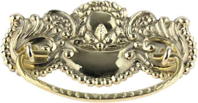 (5 Pack) 3 inch Flower & Leaf Design Bail Pull Solid Brass