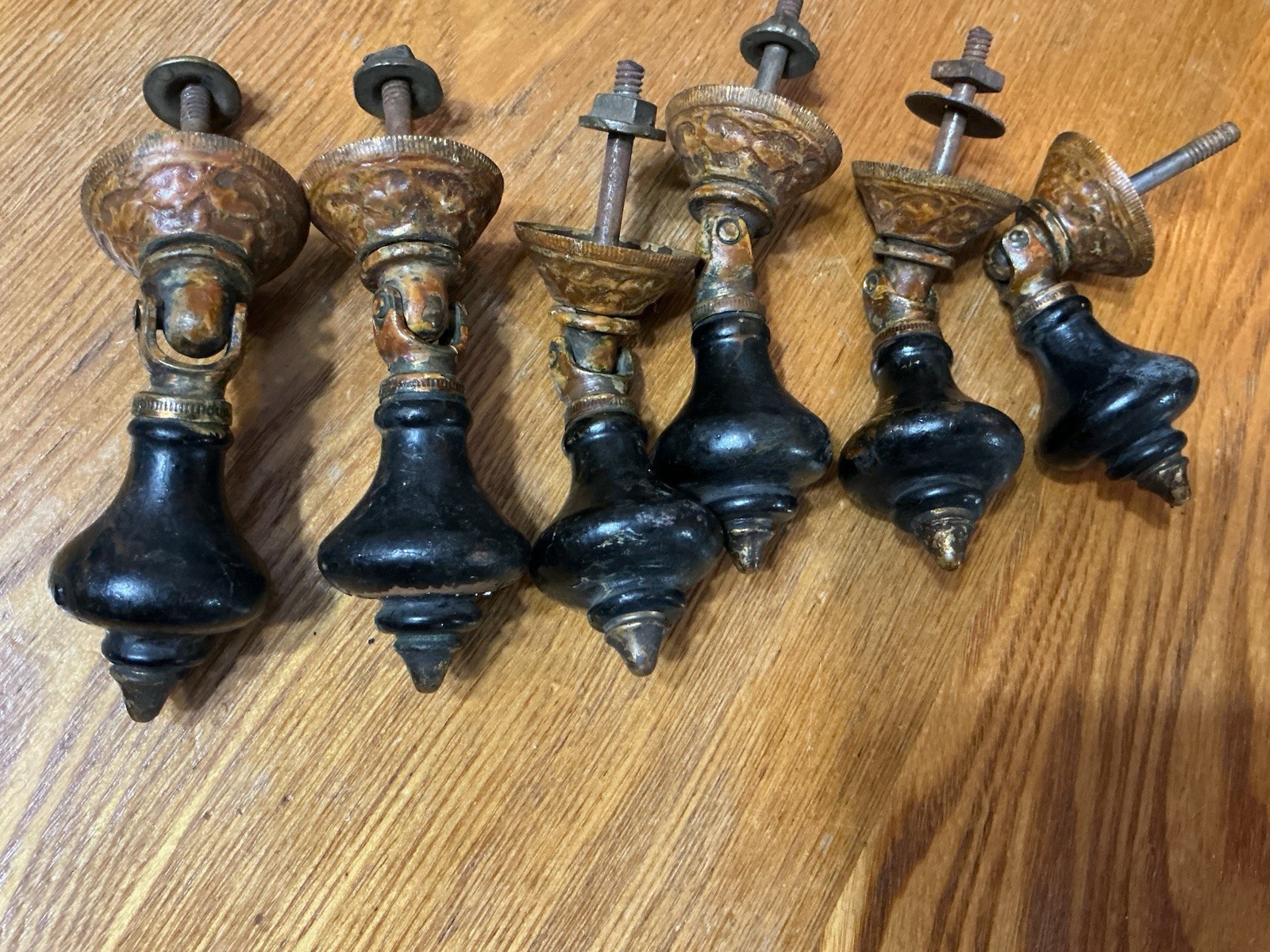 RARE ANTIQUE TEARDROP BLACK EBONIZED VICTORIAN PULL PRICED PER PULL BEAUTIFUL!