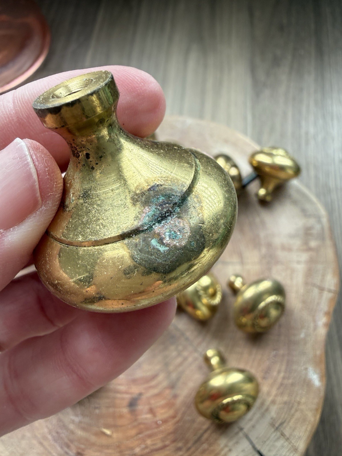 Lot of 16 Vintage Brass Cabinet Drawer Knobs 1.5”