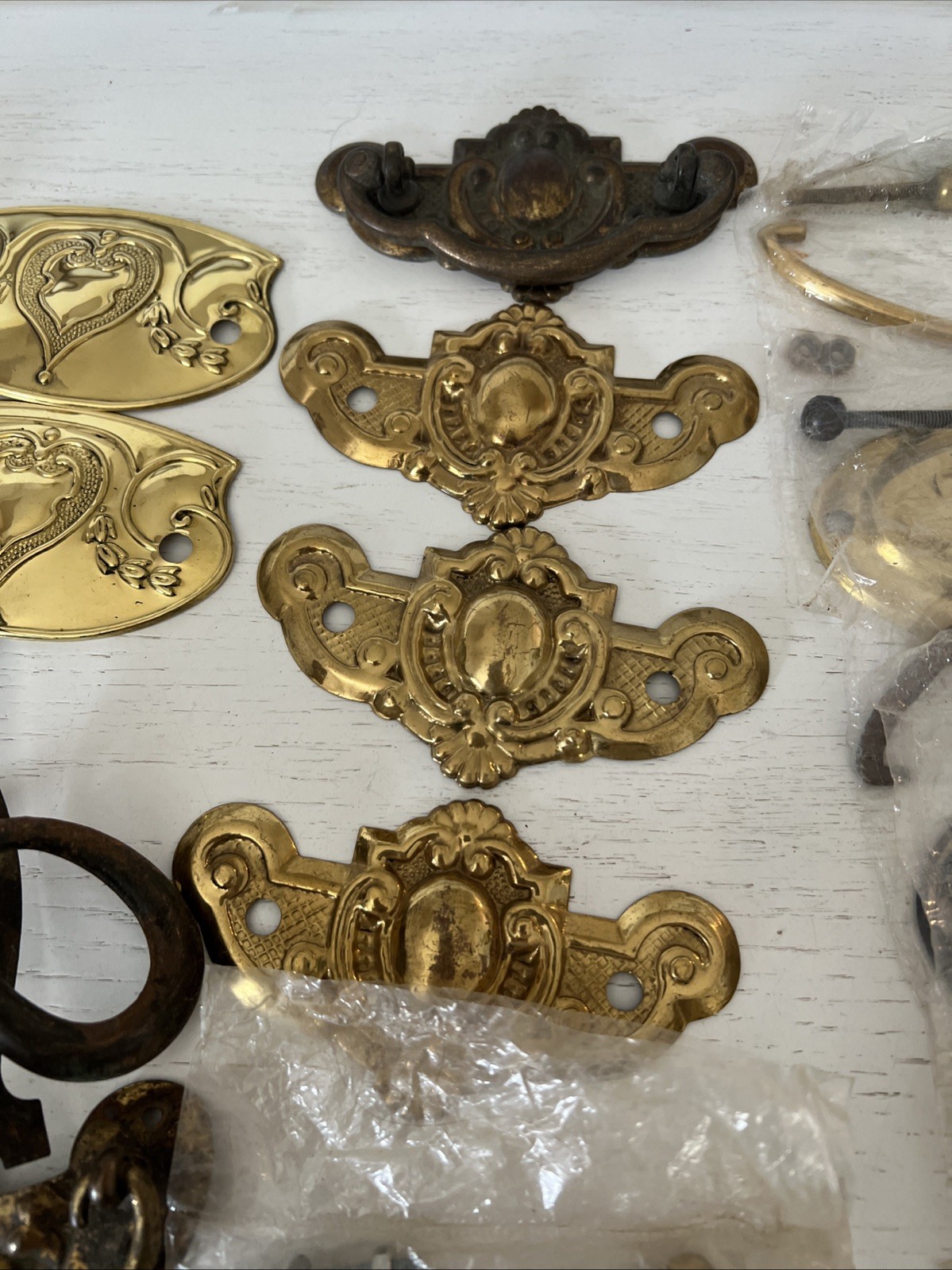 Vintage Lot Drawer Handles Antique Drawer Hardware Salvage MCM Brass Metal