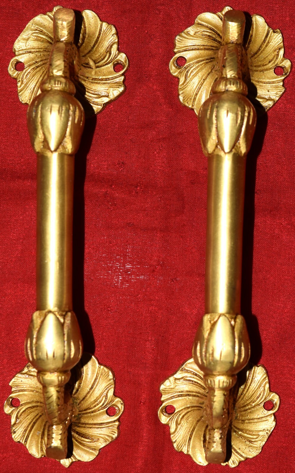 Brass Garden Door Pull Set 9” Inches Flower Shape Handle Restaurant Gate EK512