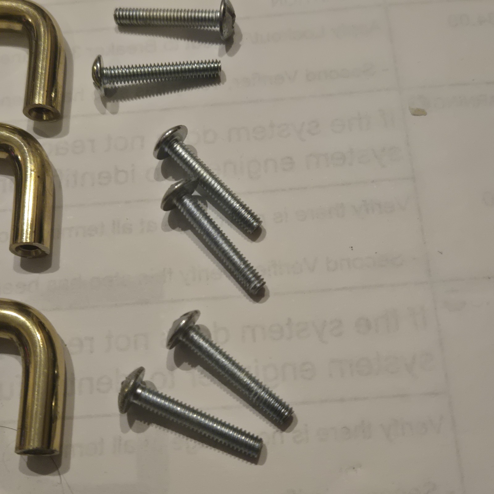 Lot of 10 Solid Polished Brass 3 Inch Drawer Pulls with Screws