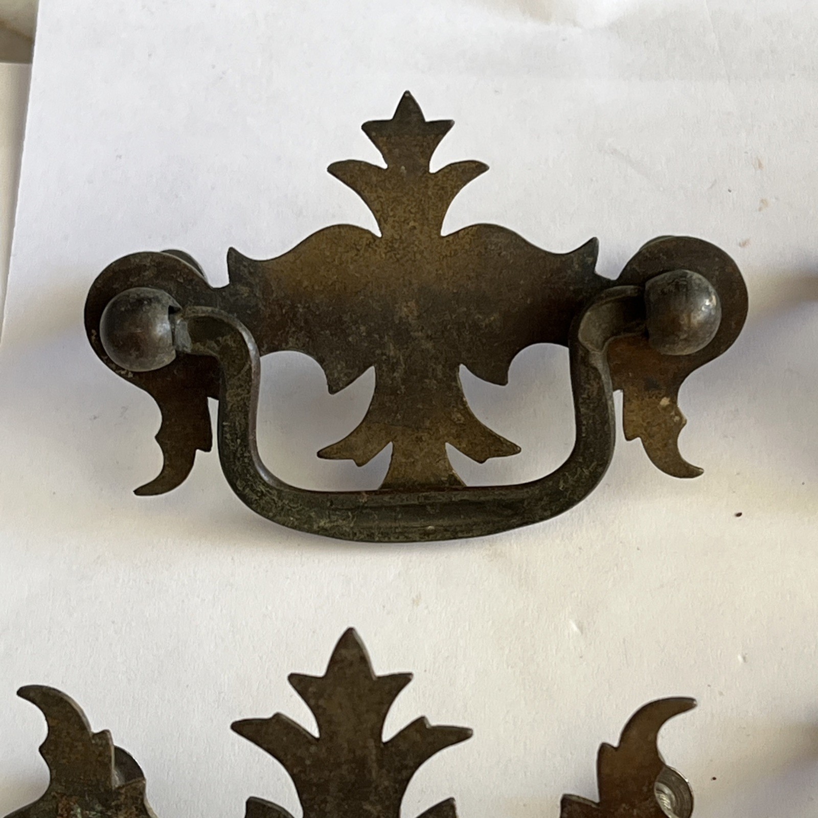 7-Vintage Batwing Chippendale Bat Wing Metal Drop Bail Pull Handles Free Ship US