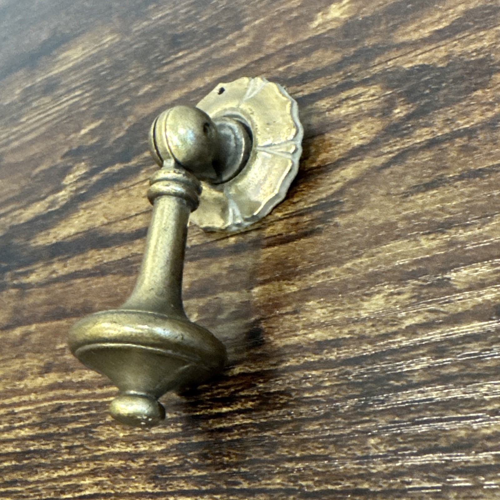 Drexel Esperanto Drawer Pull Teardrop Brass Dresser Handle Backplate Vintage MCM
