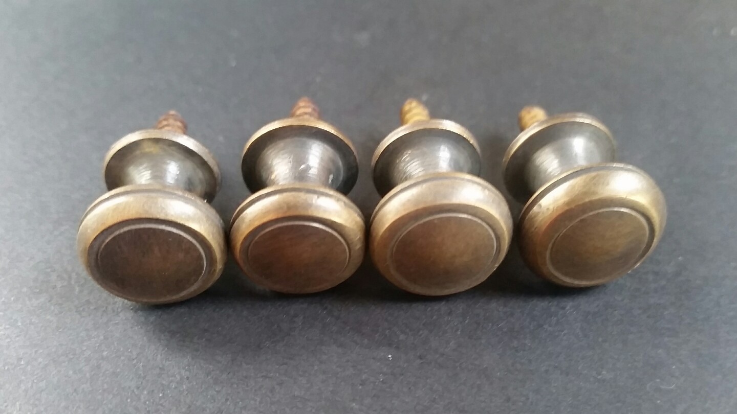 10 Solid Brass SMALL Stacking Barrister Bookcase 1/2″dia Knobs drawer Pulls #K18