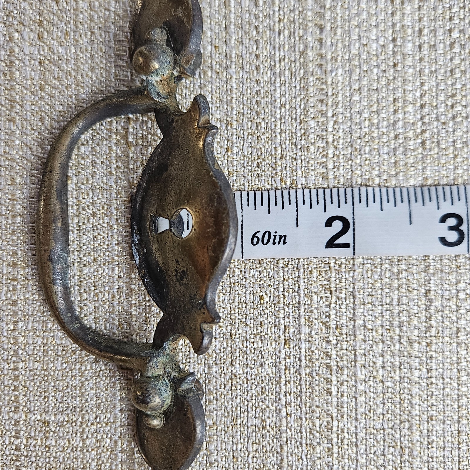 Keeler Brass Drawer Pulls Set 4 Keyhole Bail Handles Vintage Ornate 5″