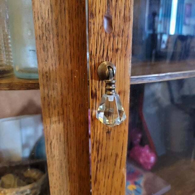 Antique Brass Drawer Pulls Handles Teardrop Glass Kitchen Cabinet Knobs Vintage