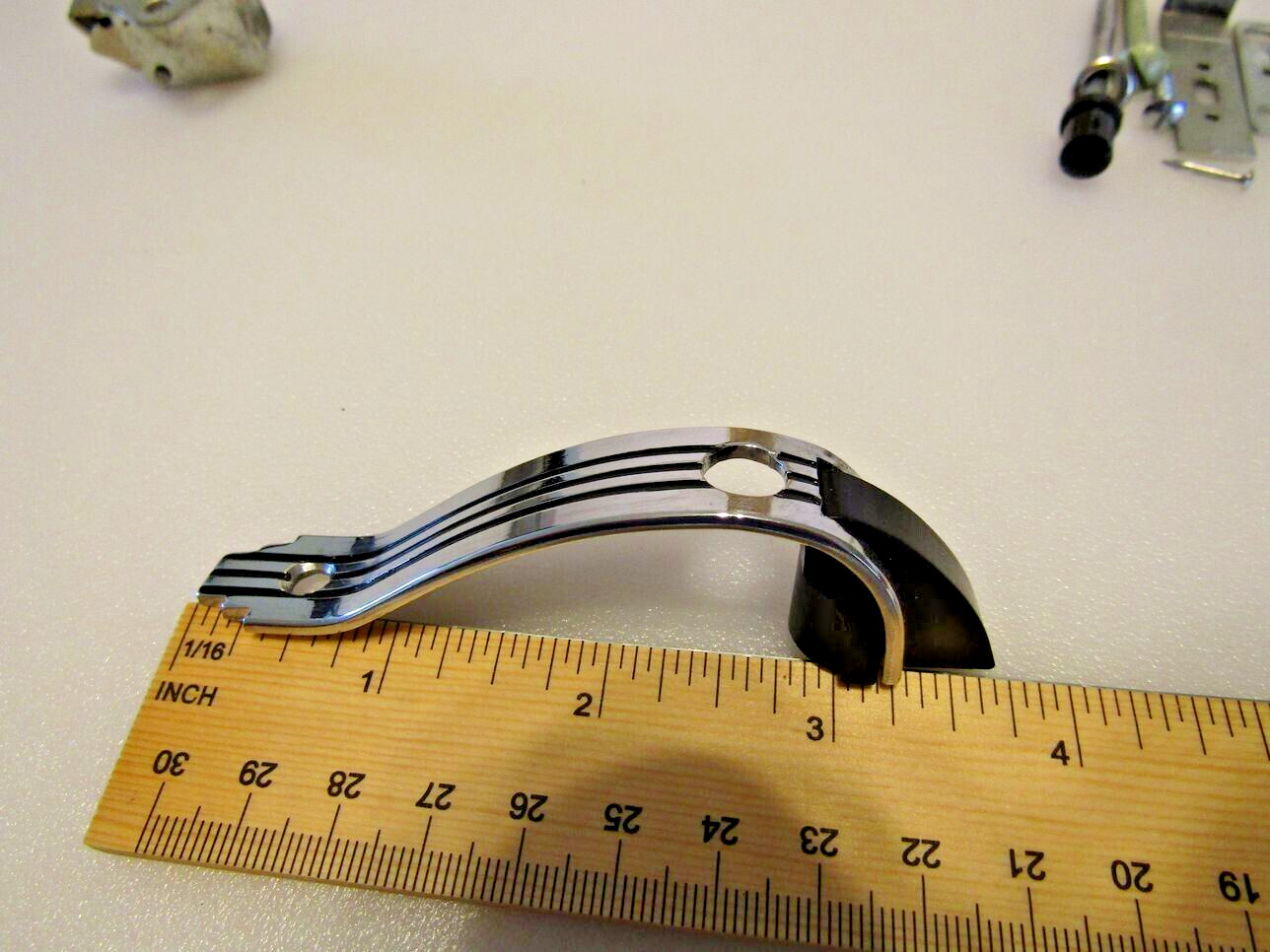 Vtg Nos Chrome Cabinet Door Push Button Latch Pull 3 Black Lines Amerock E08760