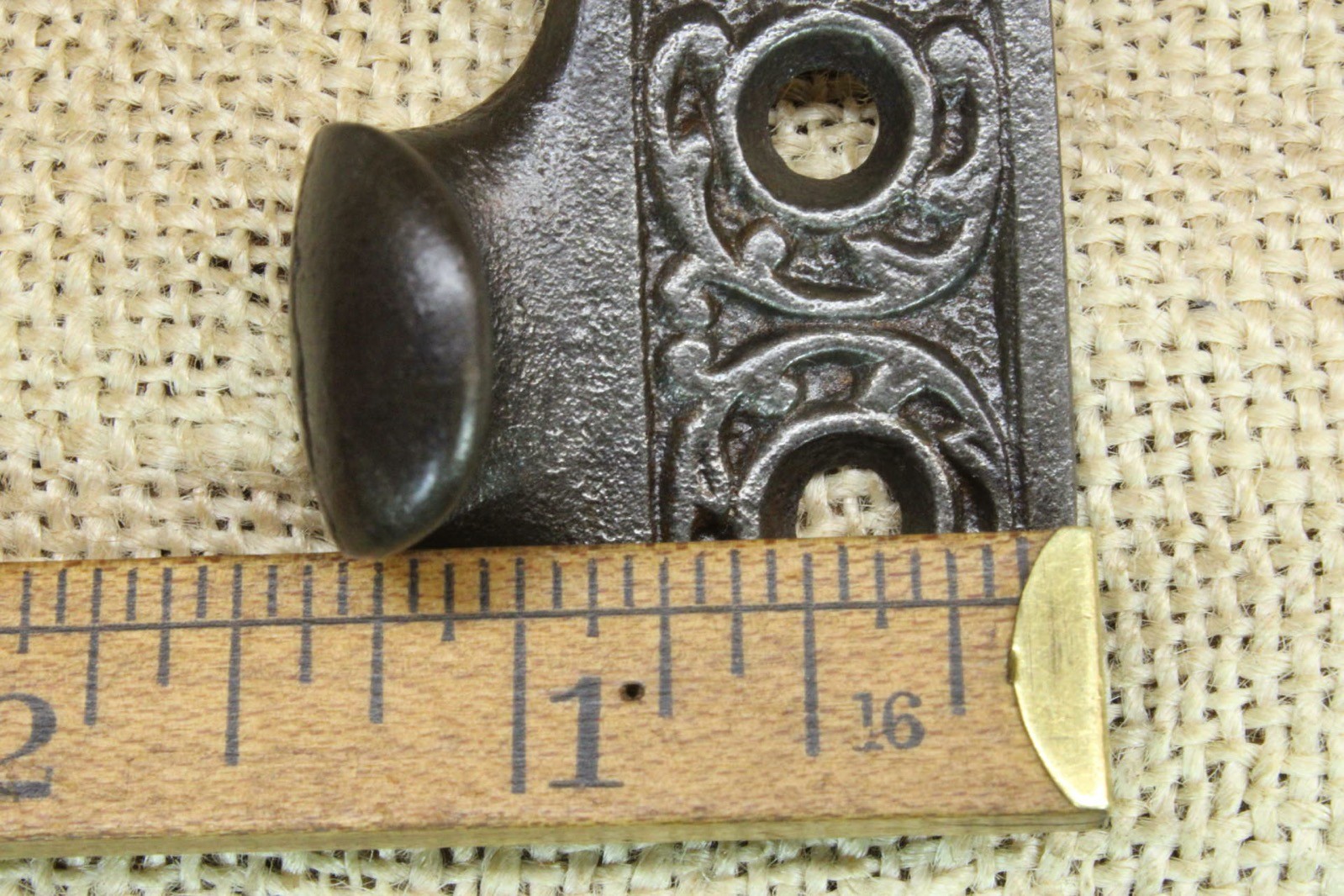 2 Old Window Sash Lifts Pulls Restored Cast Iron Ornate Victorian Ferns Scroll