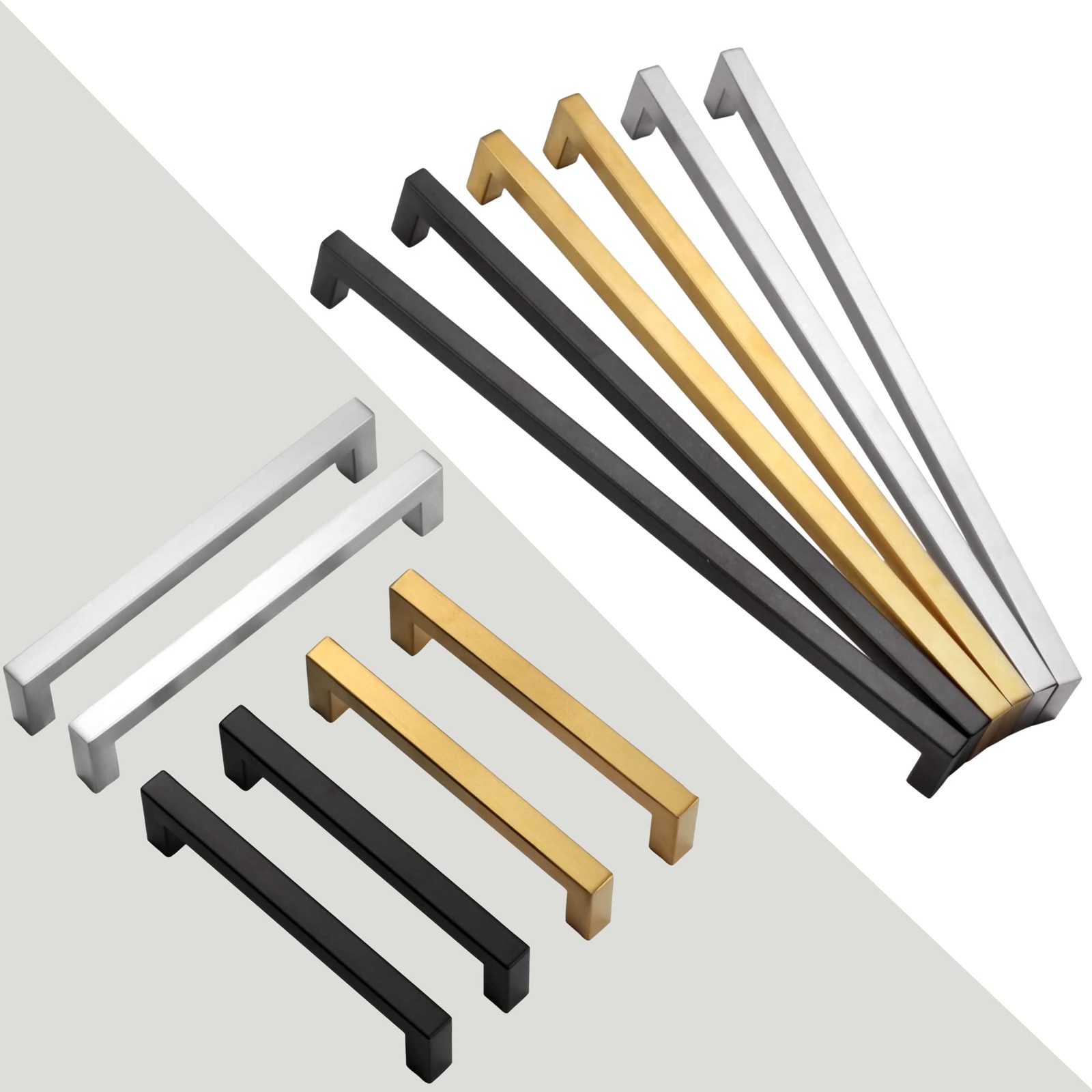 Redunest Cabinet Pulls Brushed Nickel Cabinet Handles Square Drawer Pulls 5