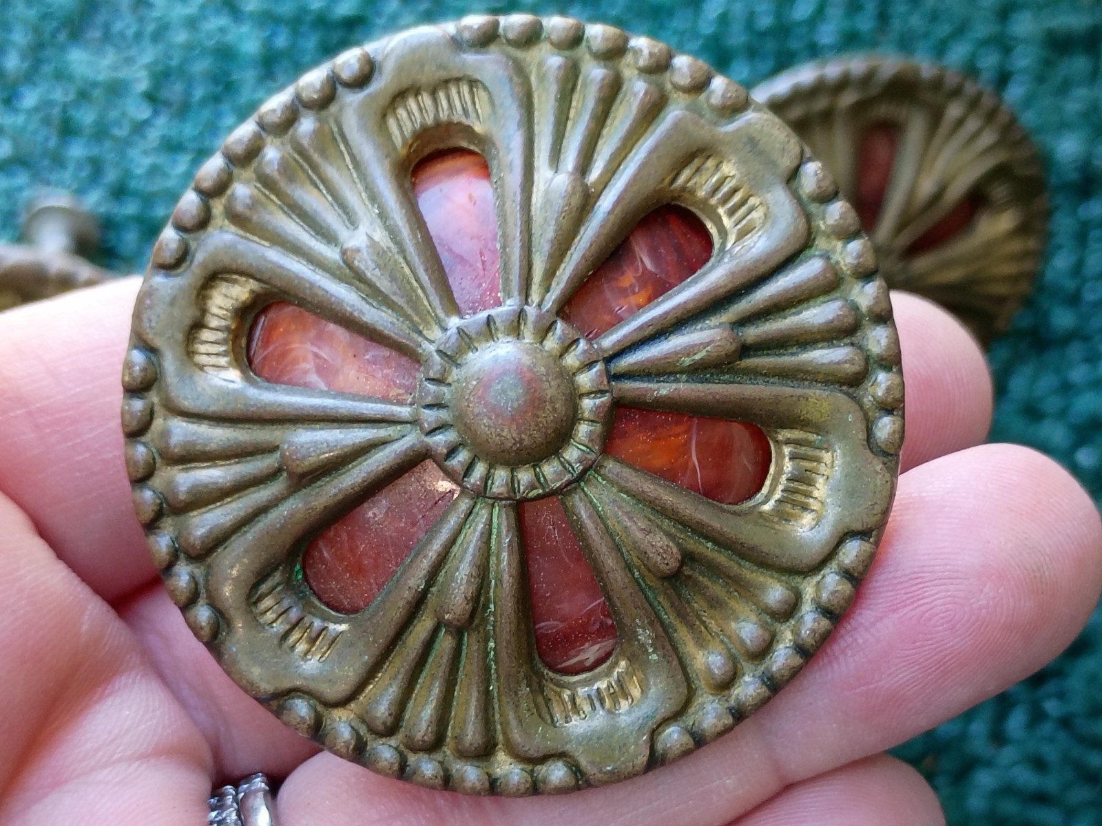 Set of Six (6) 2″ Mid Century Drawer Pulls with Screws