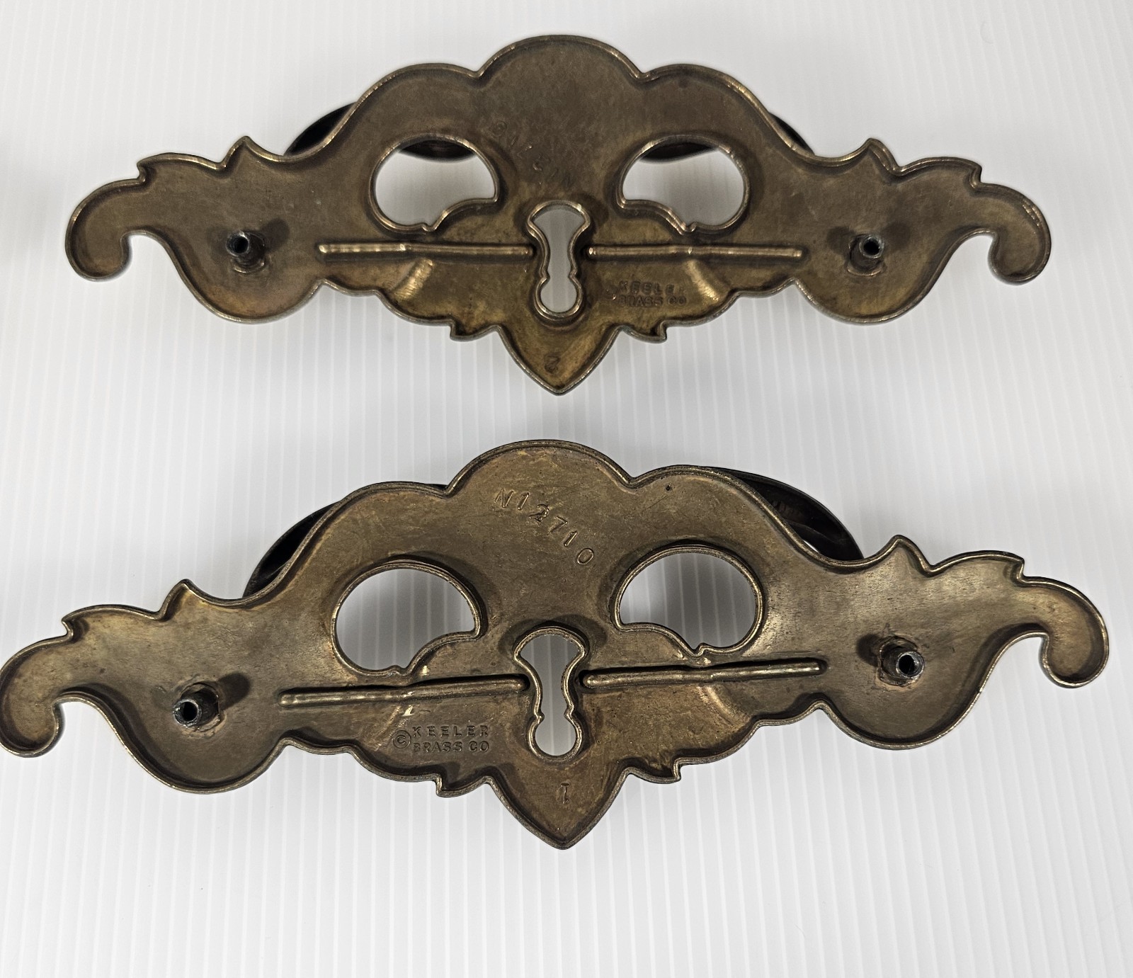 4 Vintage Keeler Brass Co. N12710 Drawer Pulls 8 Inch, Set of 4, Large