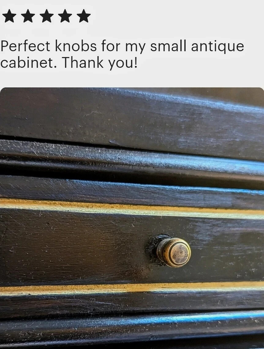 1x Solid Brass SMALL Stacking Barrister Bookcase 7/16″dia Knob drawer Pull #KK