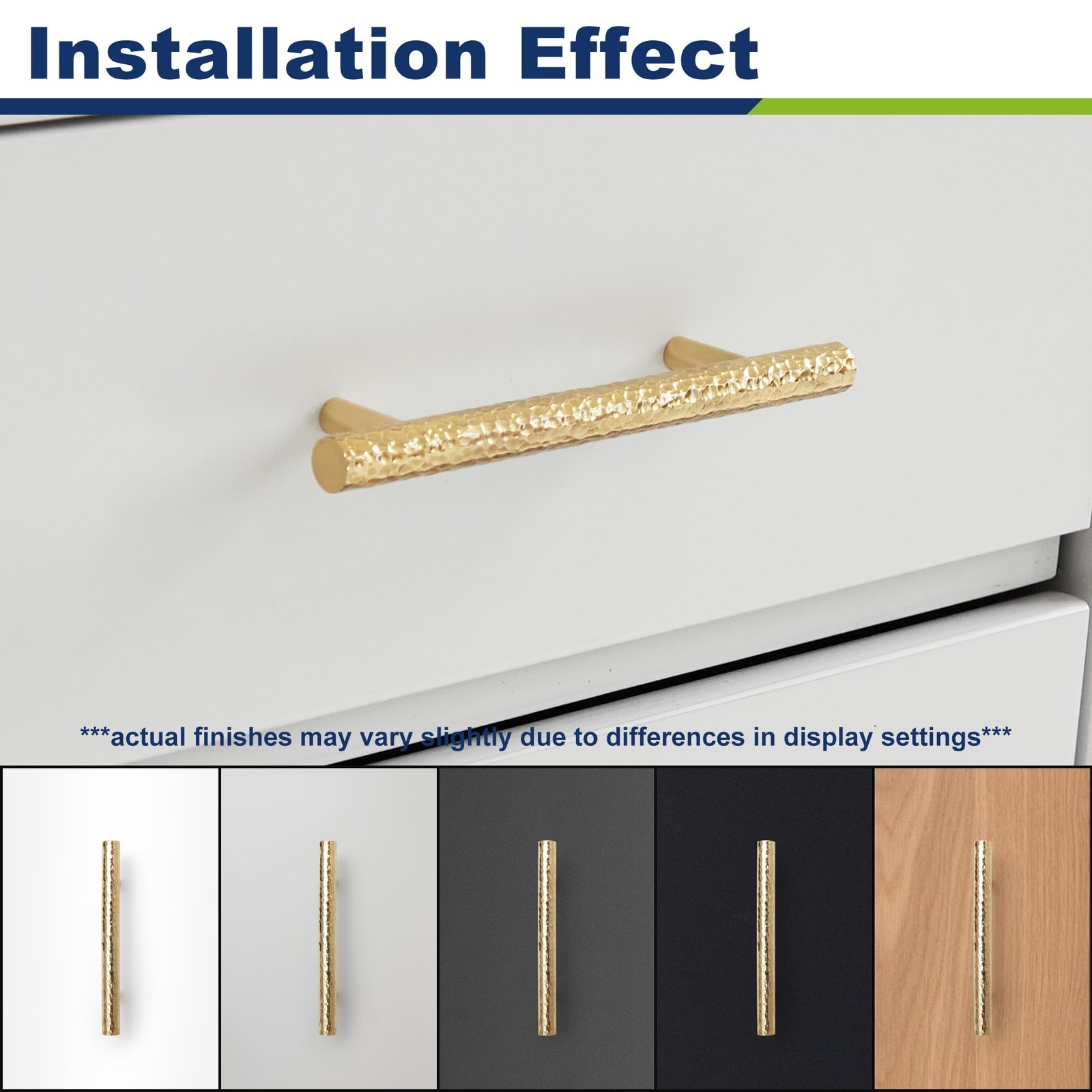 2-Pack Solid Brass Kitchen Cabinet Pulls, Gold Modern T-Bar Handles, 3-Inch H…