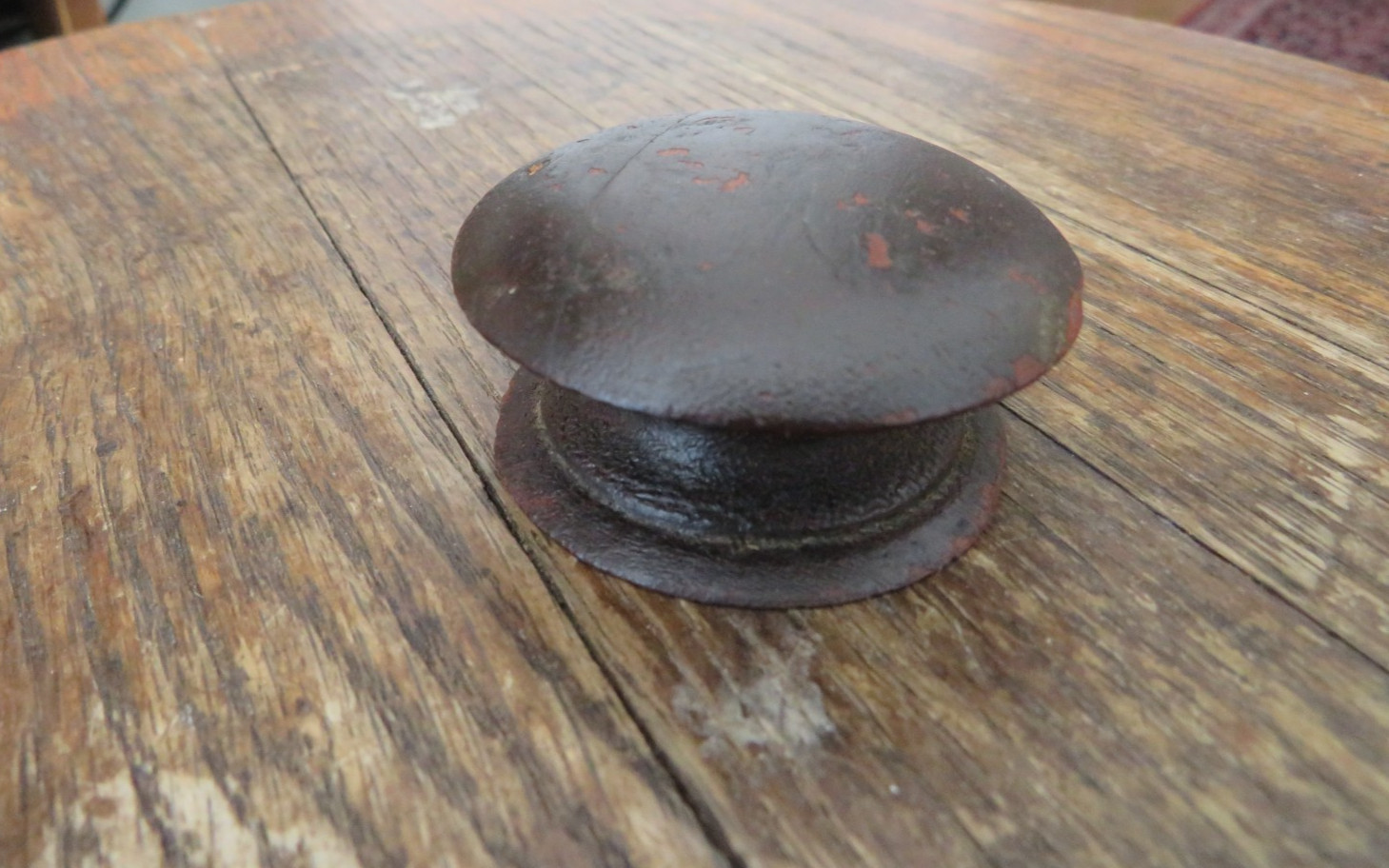 Antique Victorian Wooden Drawer Pull Knob, 2 1/8 Inch