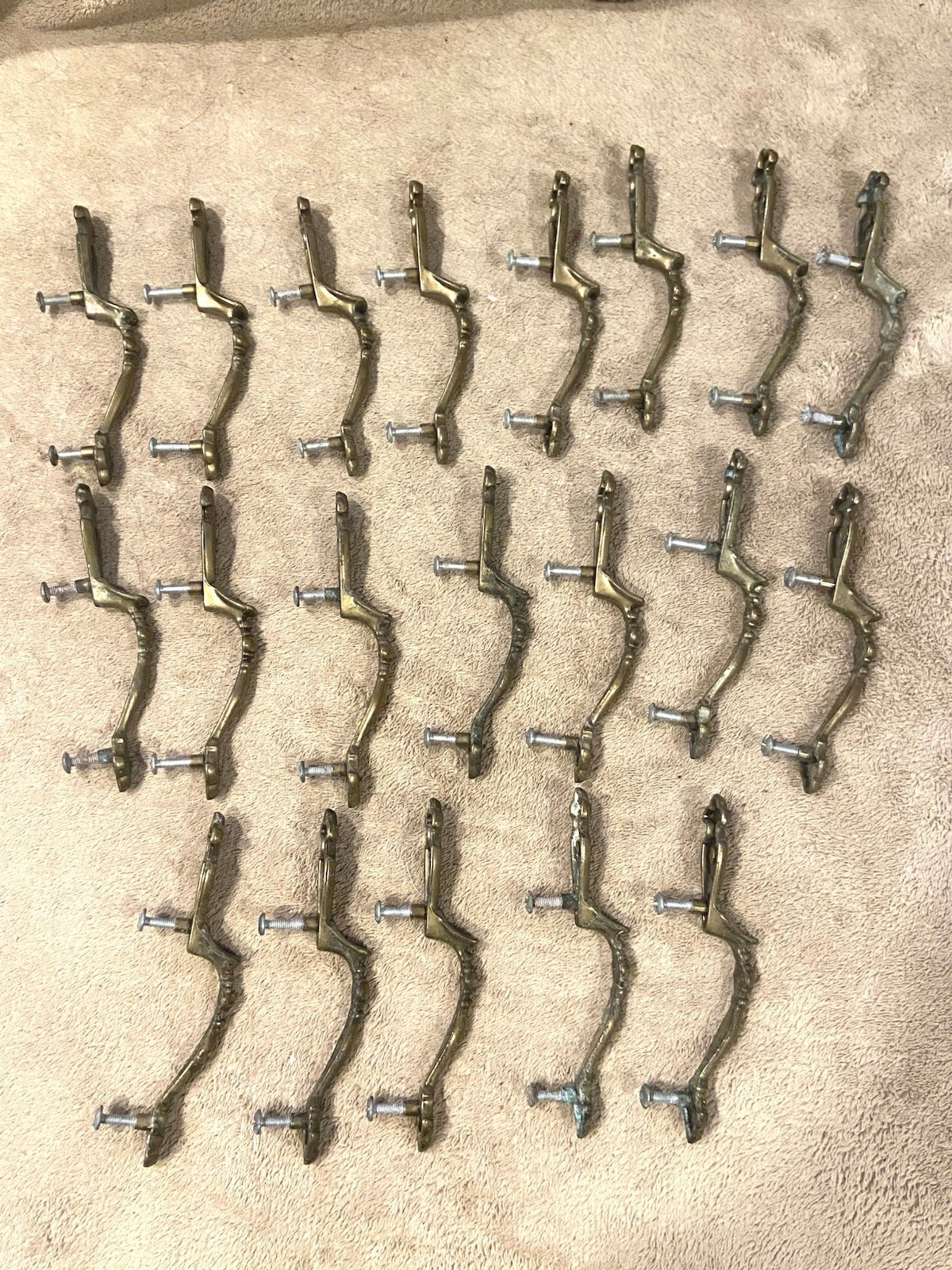 1976 AMEROCK Vintage 3″ Brass Drawer Cabinet Asymetric Pull Set of 20 CANADA