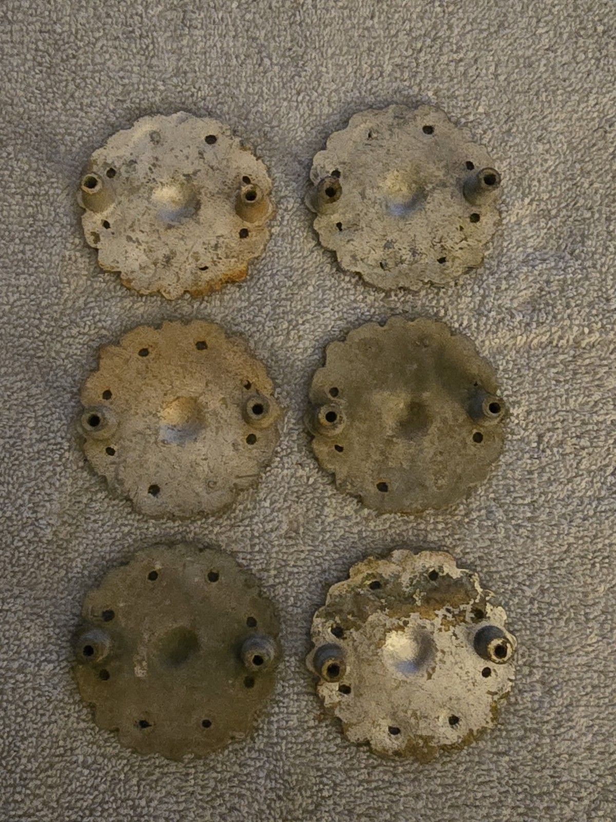 Vintage Metal MCM Round Ornate Victorian Door Drawer Pulls~Set 6