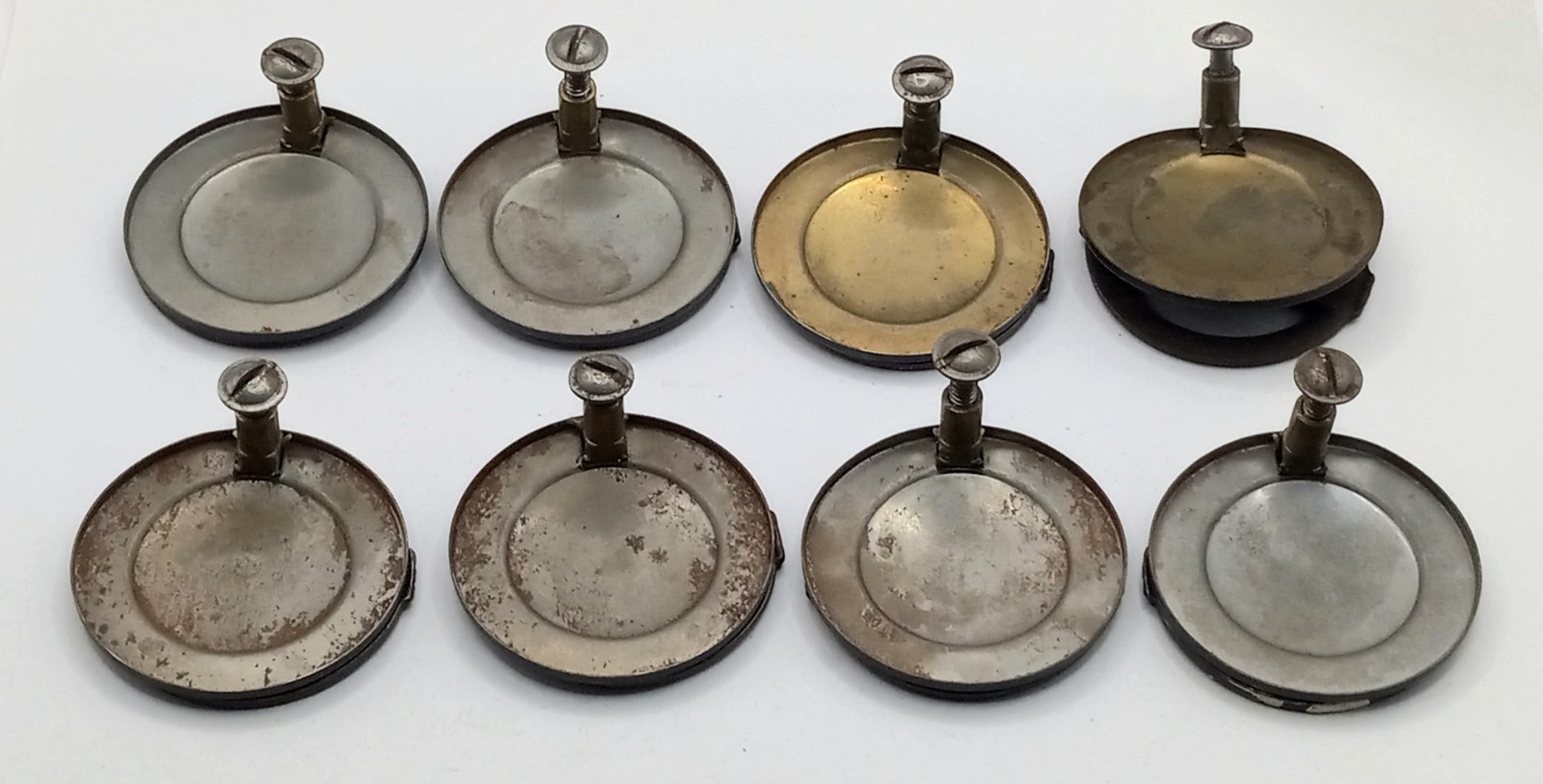 8 Antique Art Deco Rustic Metal Swing Ring Drawer Dresser Pulls With Screws