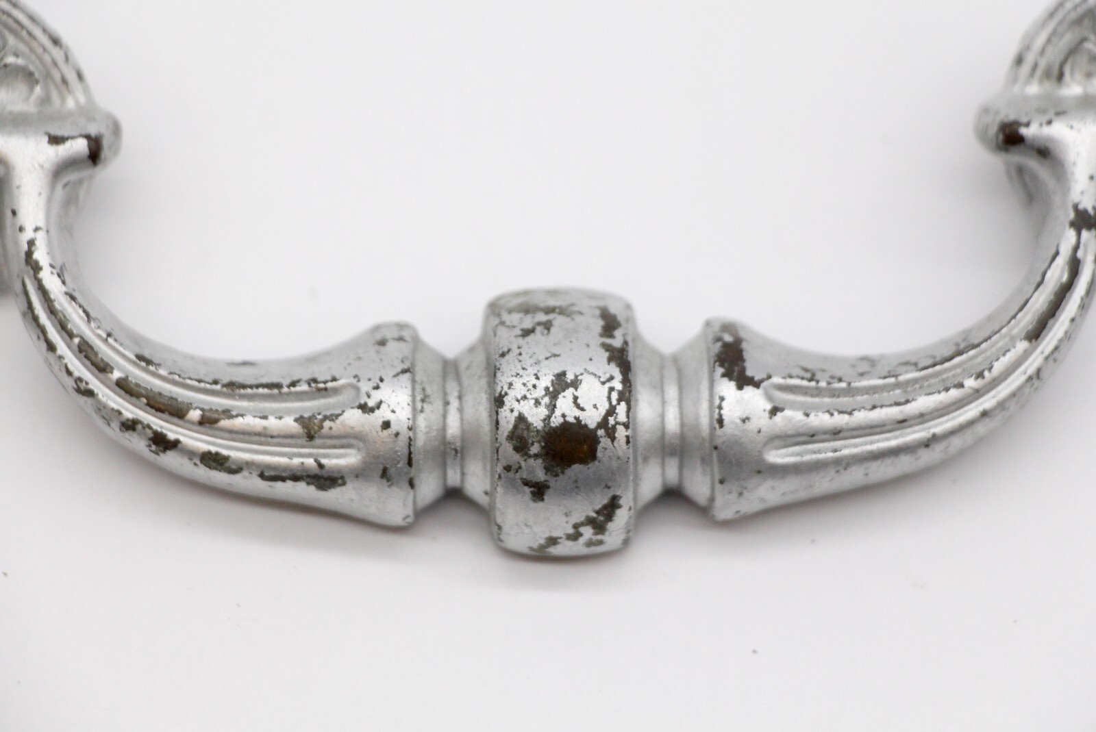 Vintage Traditional Silver Painted Bridge Drawer Pulls