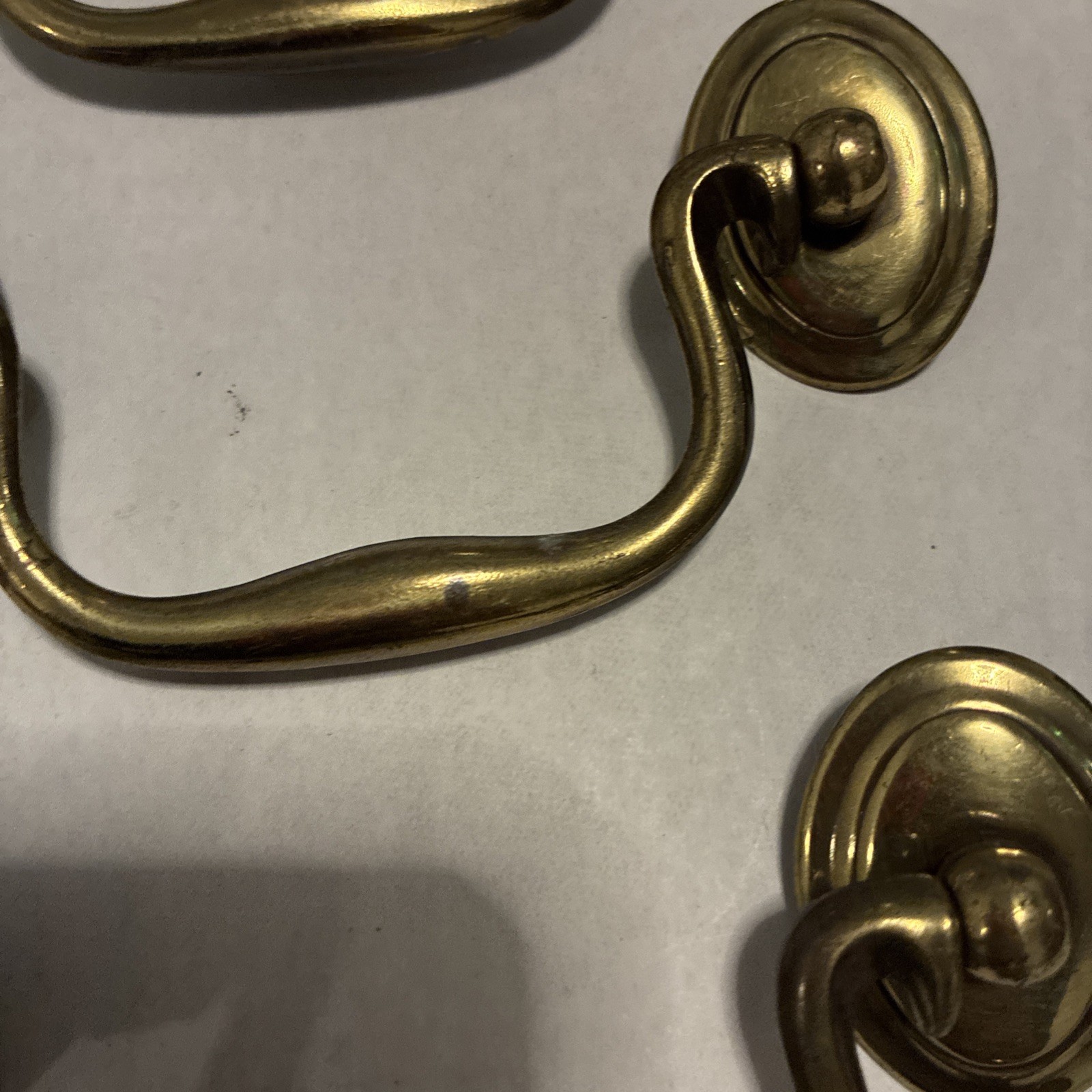 5pcsDrexel Esperanto Drawer Pull Tall Dresser Brass Vintage Drop Bail MCM Handle