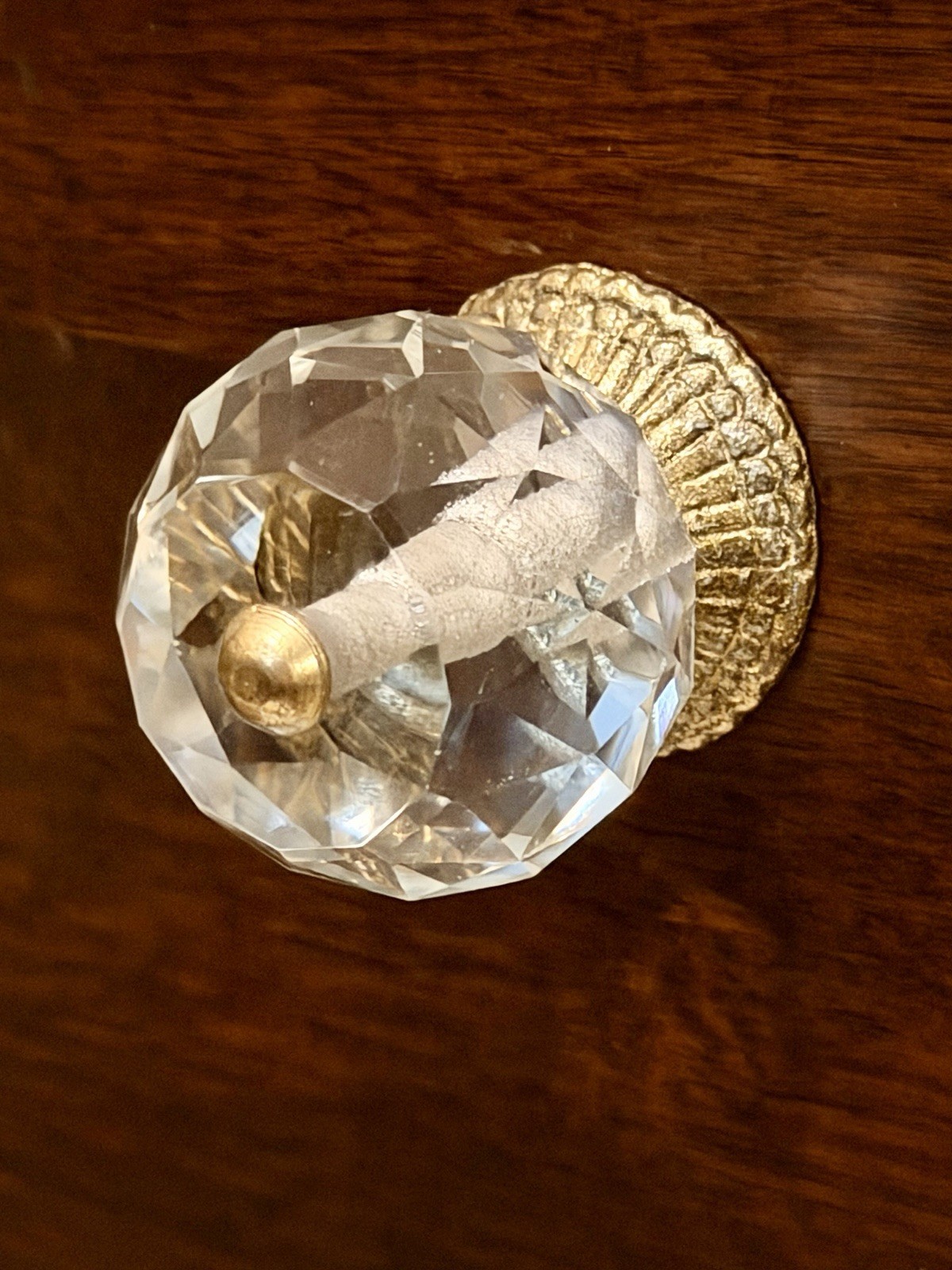 Clear Crystal Glass & Brass Drawer Pulls Vintage Style Cabinet Wardrobe Knobs