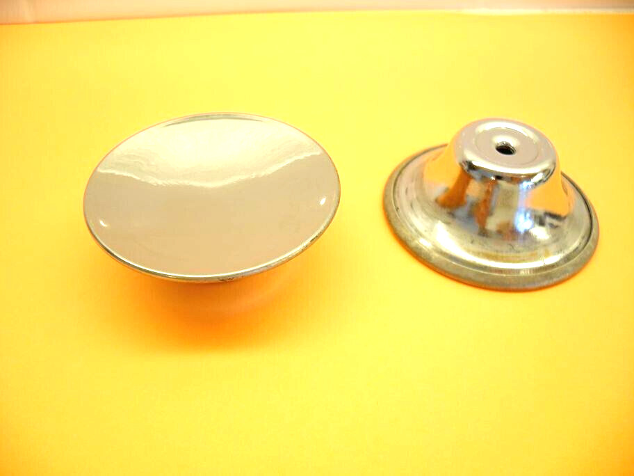 Vintage 1-7/8″ Dia. Chrome Drawer Knob w Concave Face Cabinet Door Pull Amerock