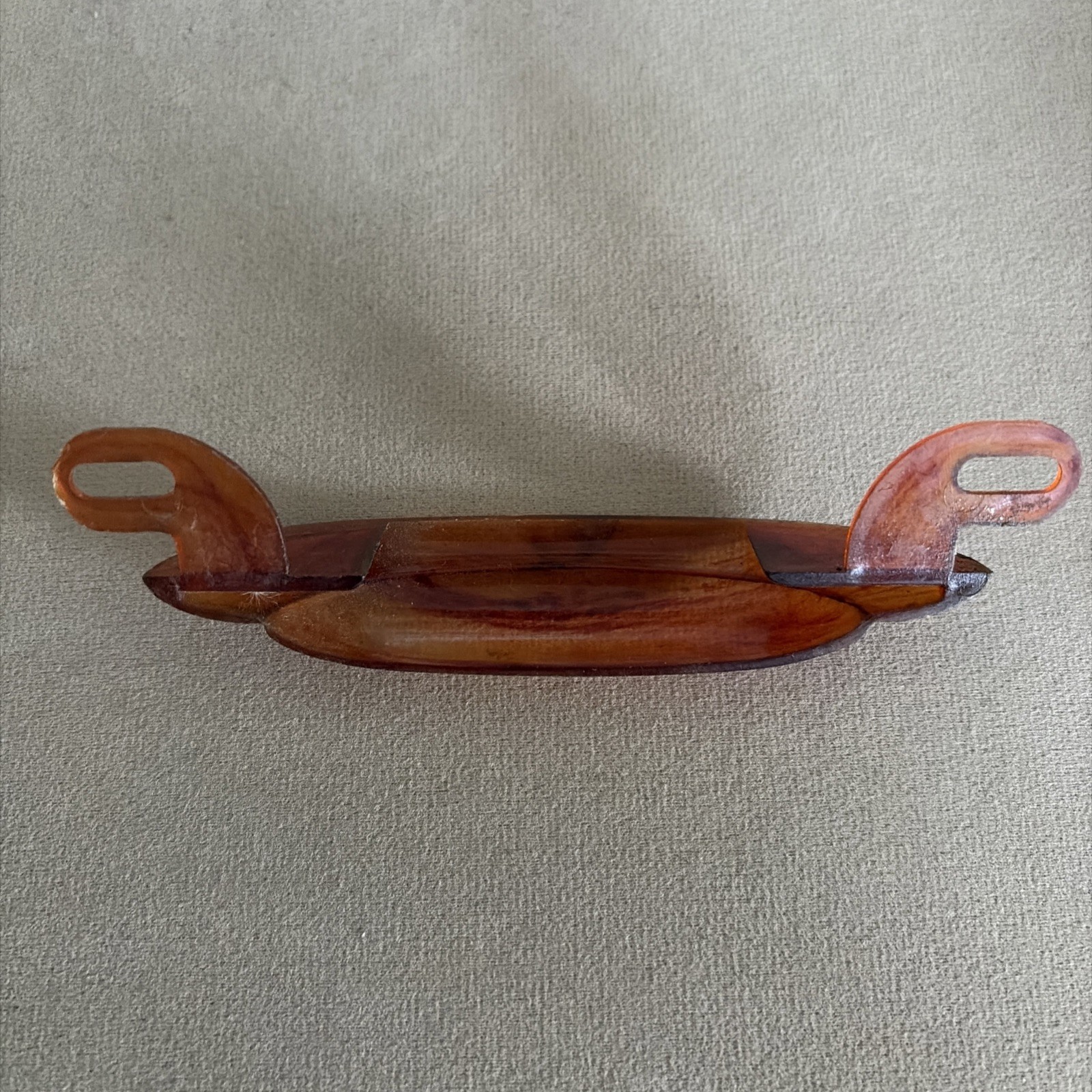 Vintage Mid Century Dresser Pull Orange Amber Bakelite(?) Lucite Handle