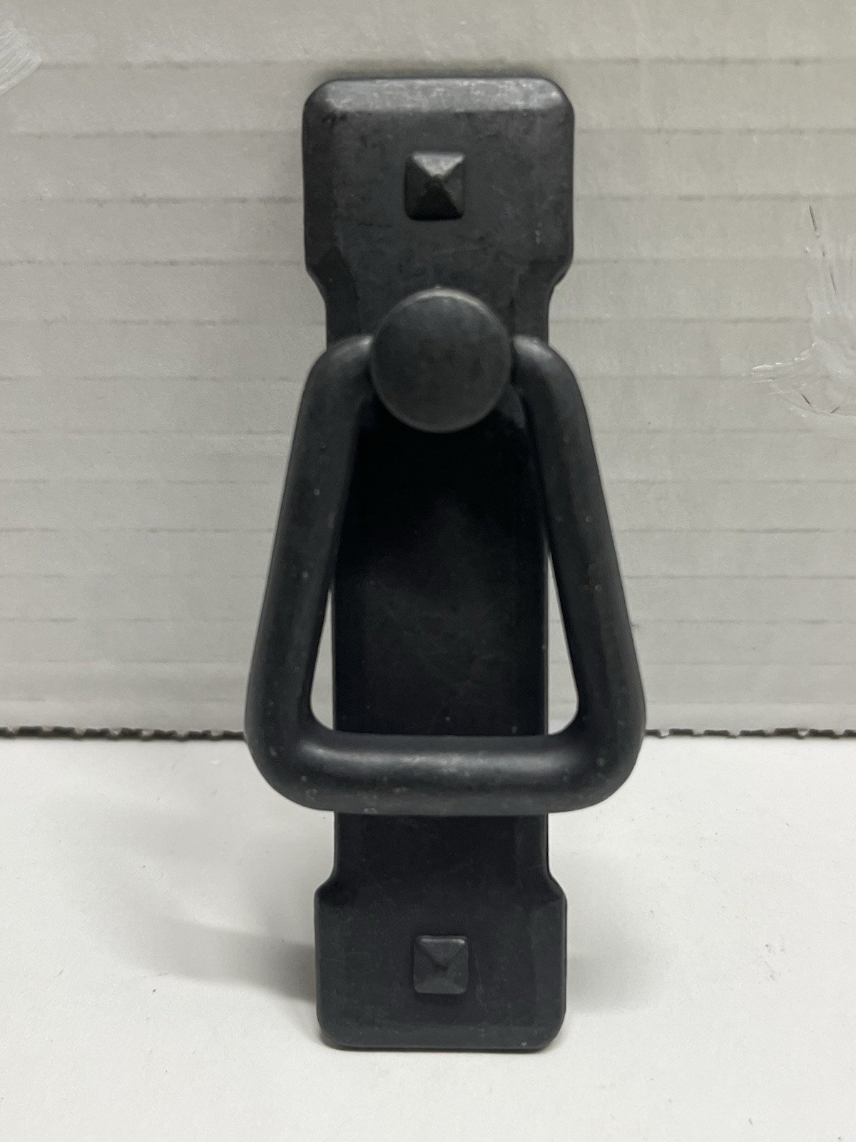 Lot (10) Black Rustic Mission Style 2pc.Vertical BackplateW/Triangle Swing Pulls