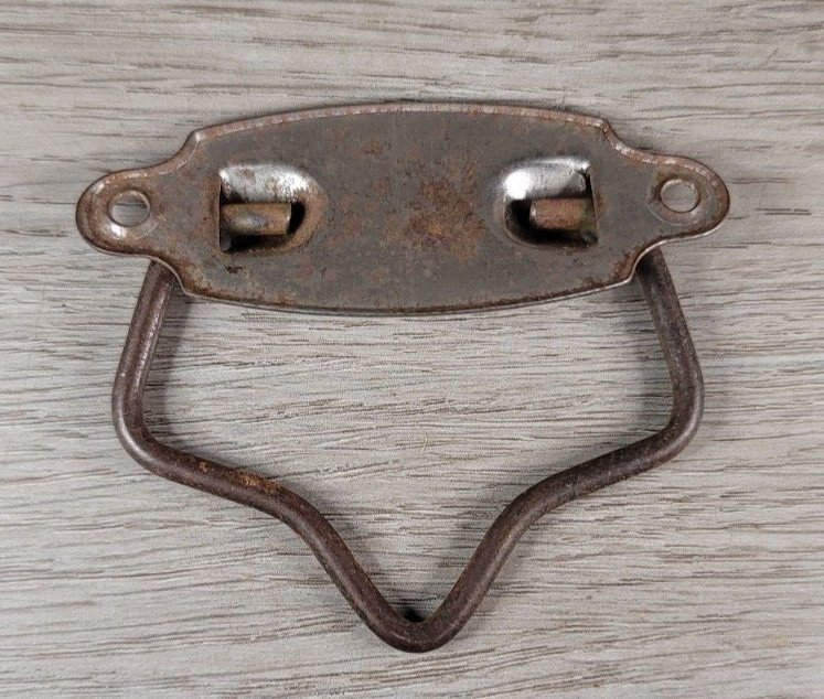 Drawer Pull Drop Bail Metal Back Plate Vintage 1 1/8″ x 2 7/8″