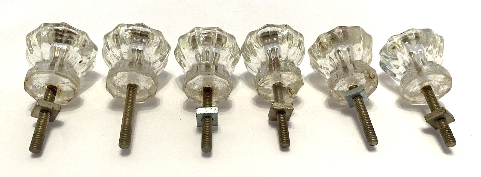 Set of 6 VTG Clear Glass 1″ x 1″ Cabinet/Drawer Pulls/Knobs