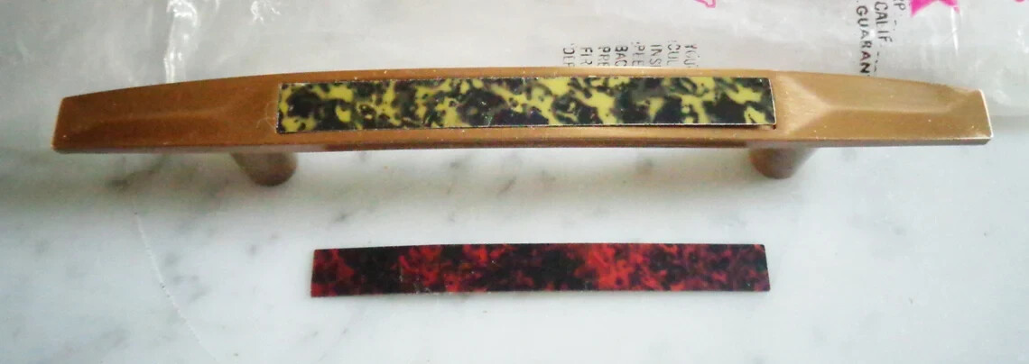 10 Ajax 535 Bronze Cabinet Drawer Pull Handles w Choice of Applied Colored face