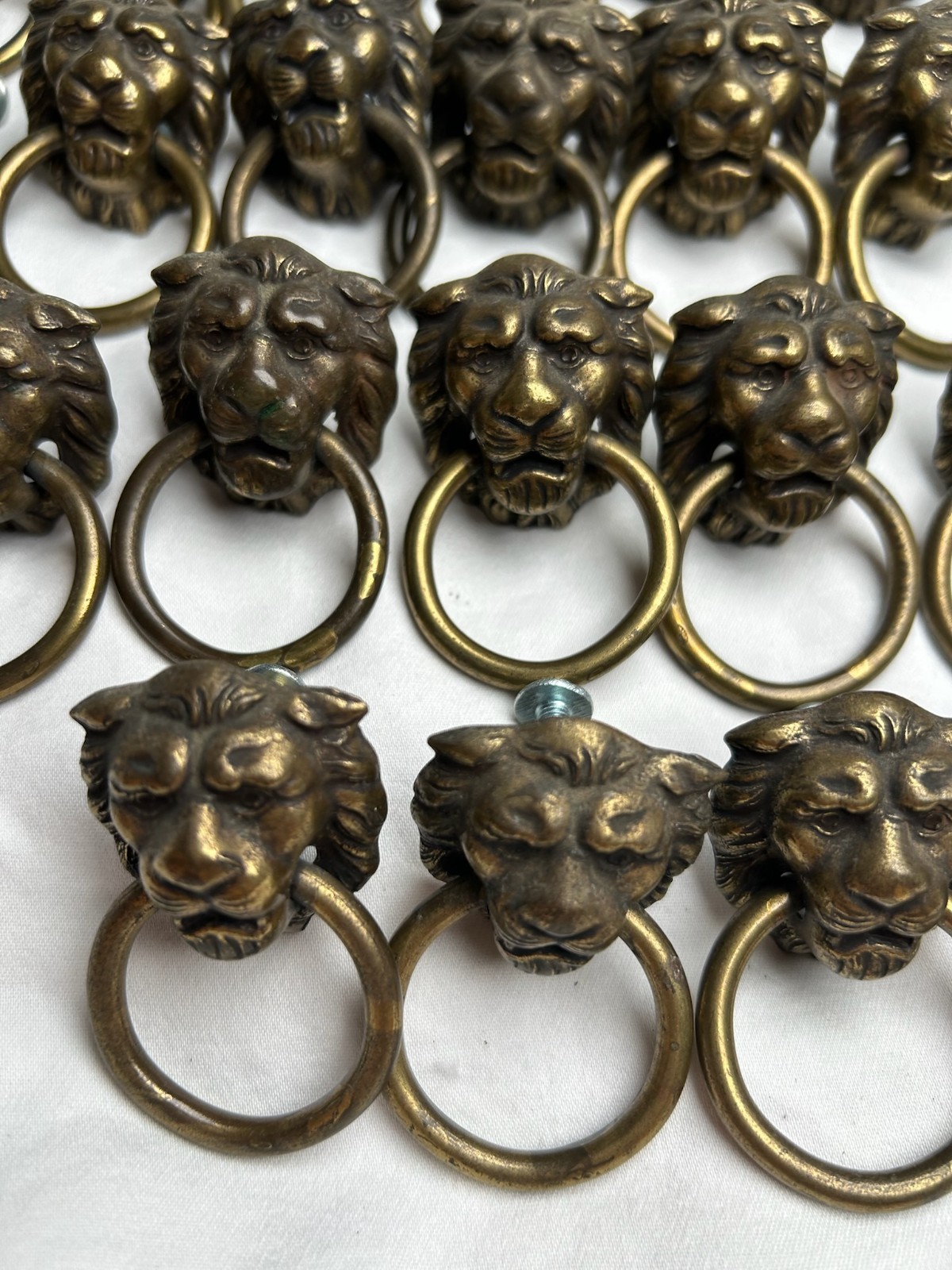 VINTAGE Lot 28 Amerock Lions Head Drawer Pulls Allison 888 Metal 2.25″ w/screws