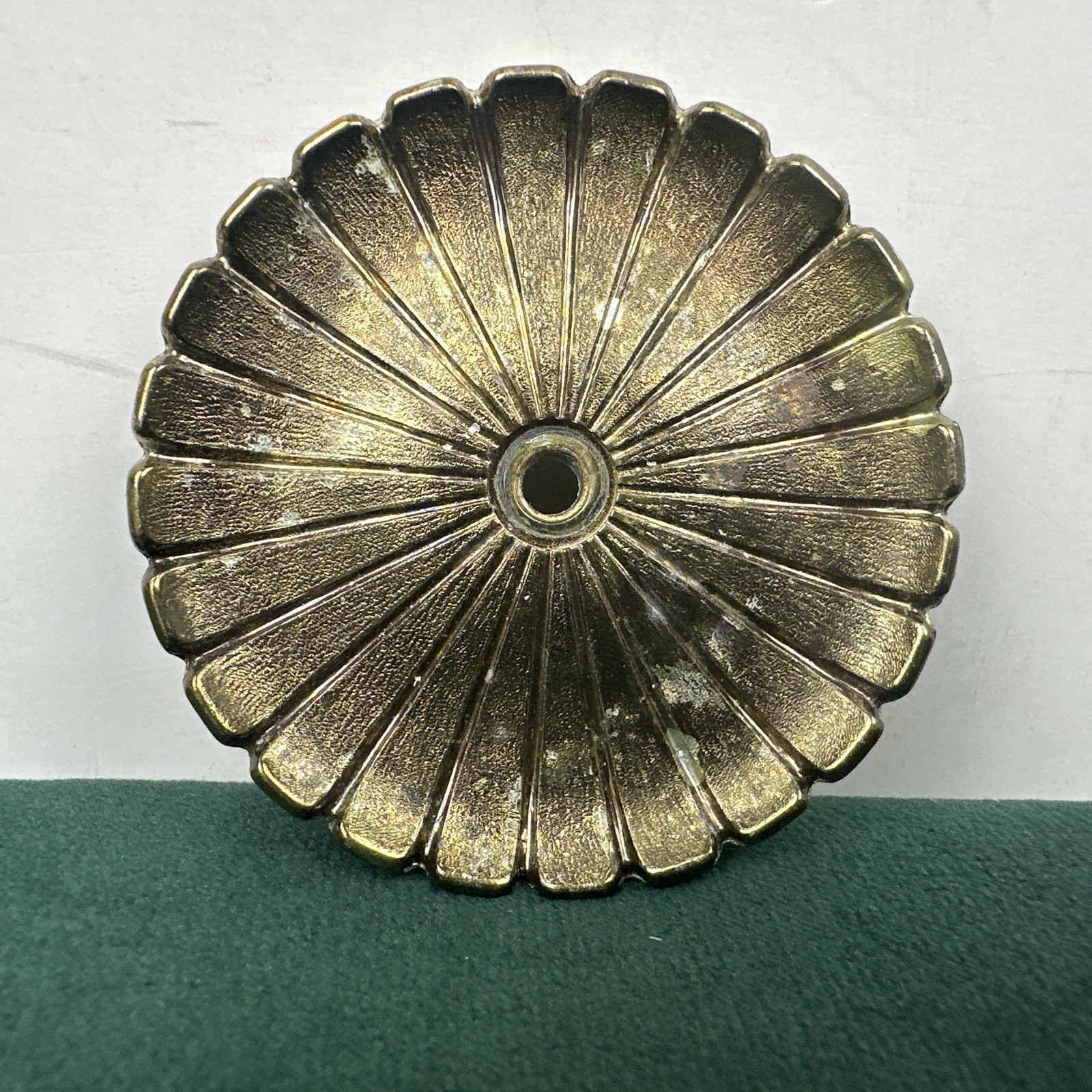 Vintage Brass Rosette Backplate 2.5” Drawer Pull Knob Back Plate
