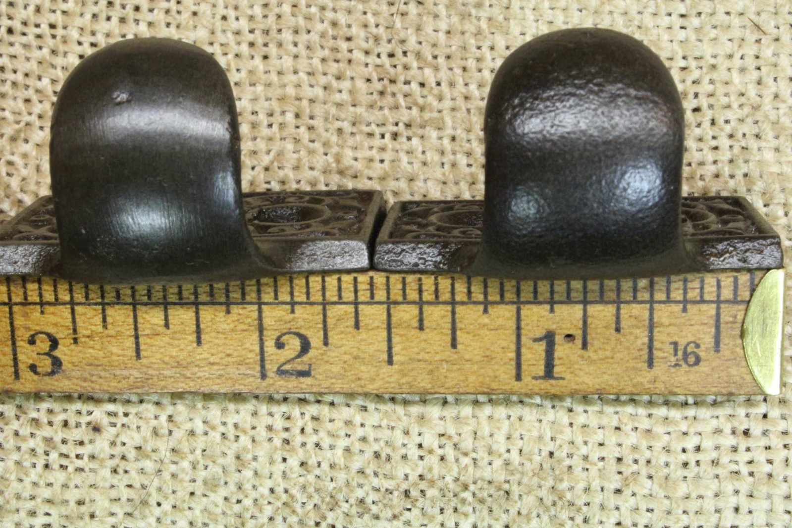 2 Old Window Sash Lifts Pulls Restored Cast Iron Victorian Ferns Triangle Scroll